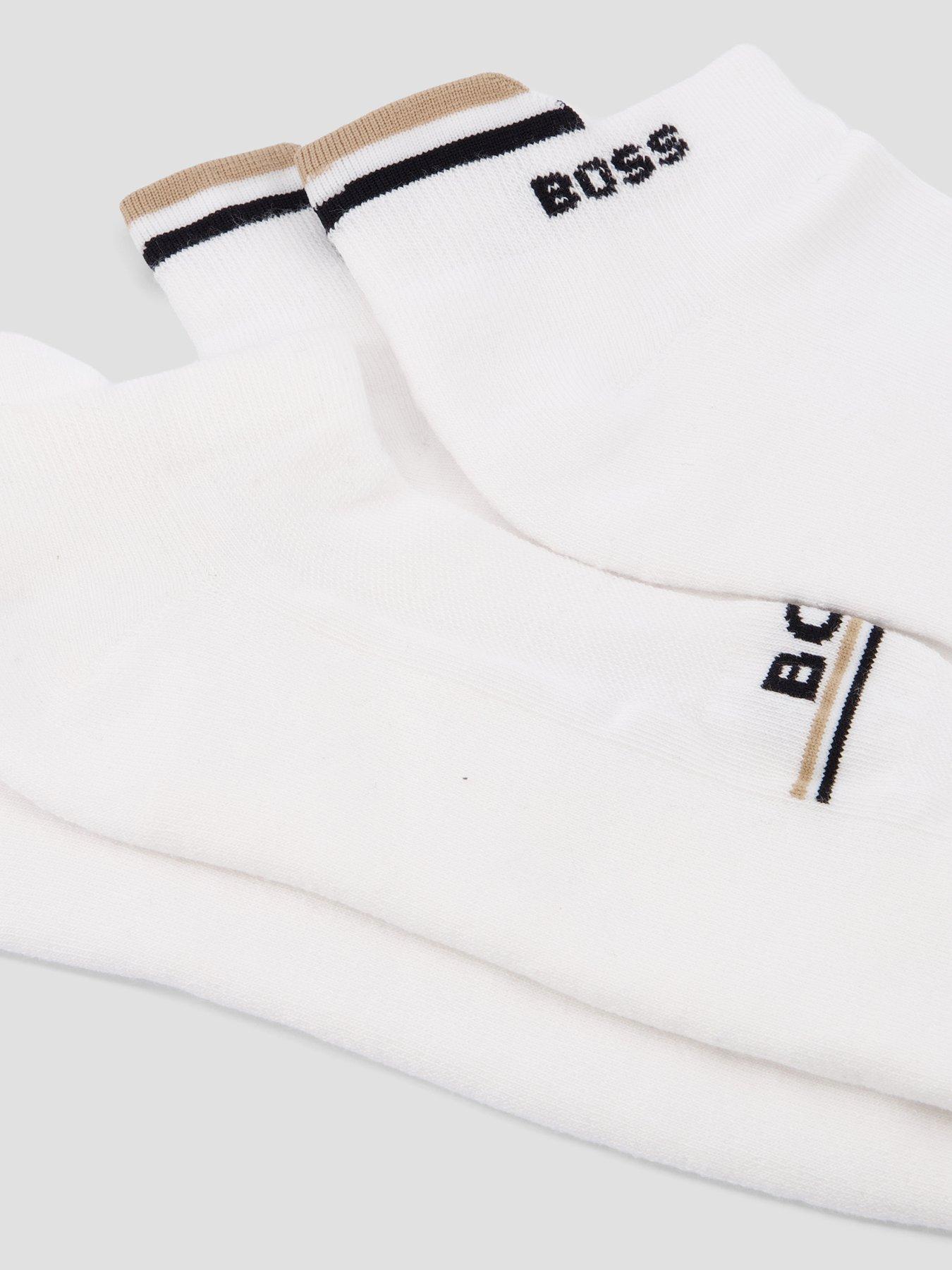 Image 3 of 3 of BOSS 2 Pack Iconic Short Crew Socks - White