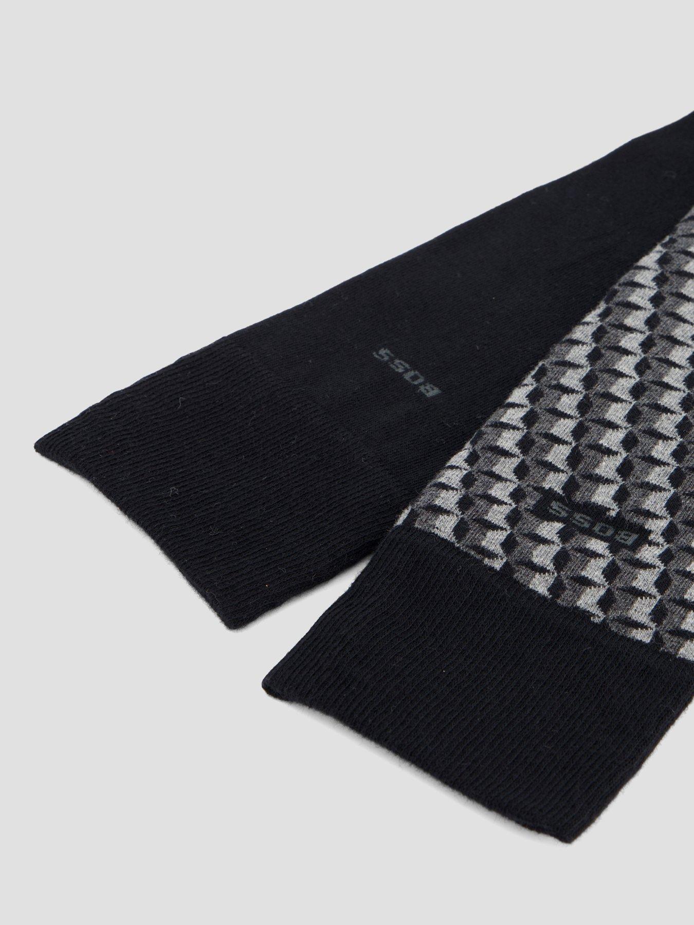 Image 4 of 4 of BOSS 2 Pack Ministar Pattern Crew Socks - Black