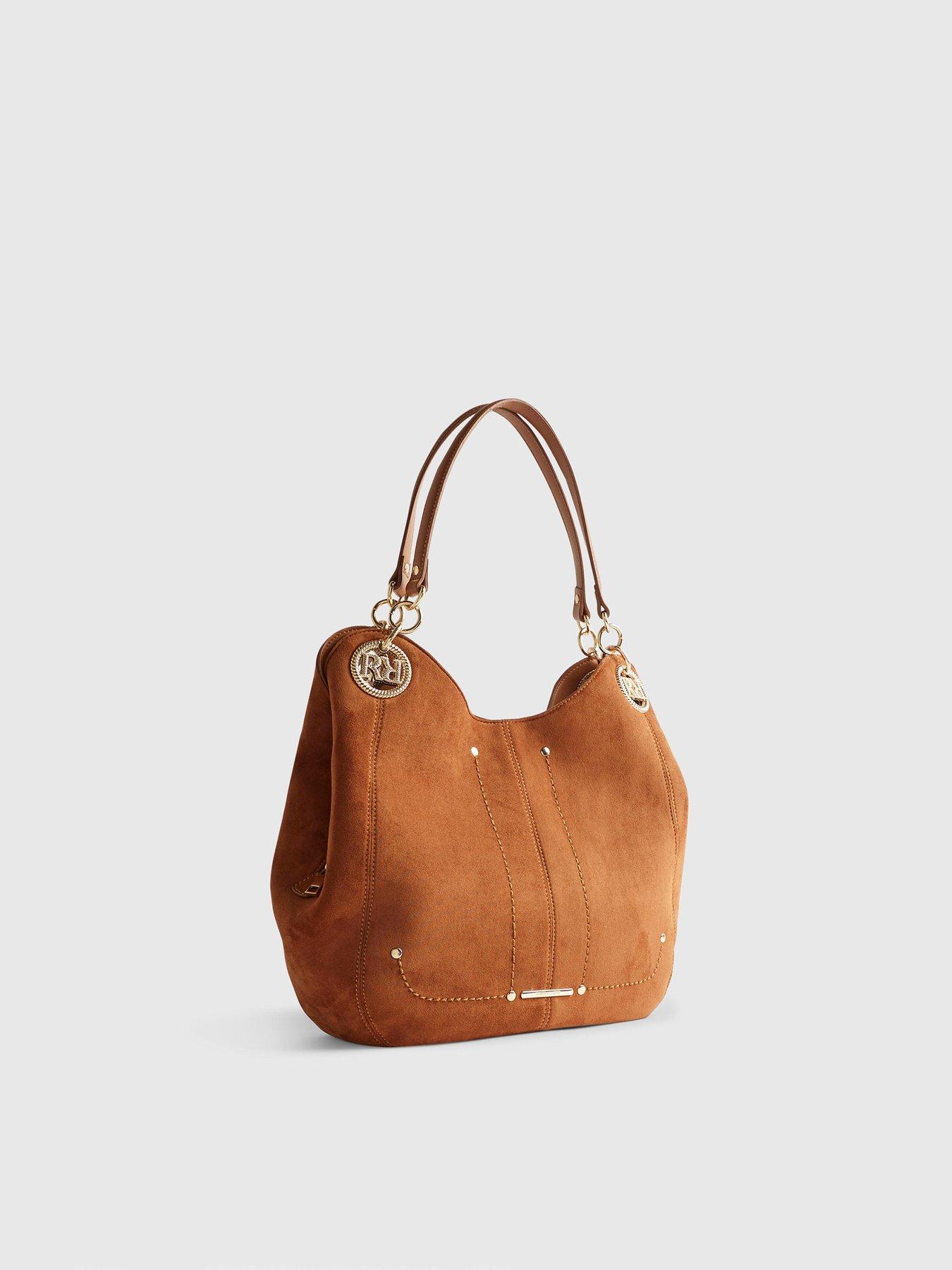  image of river-island-branded-eyelet-slouch-bag-brown