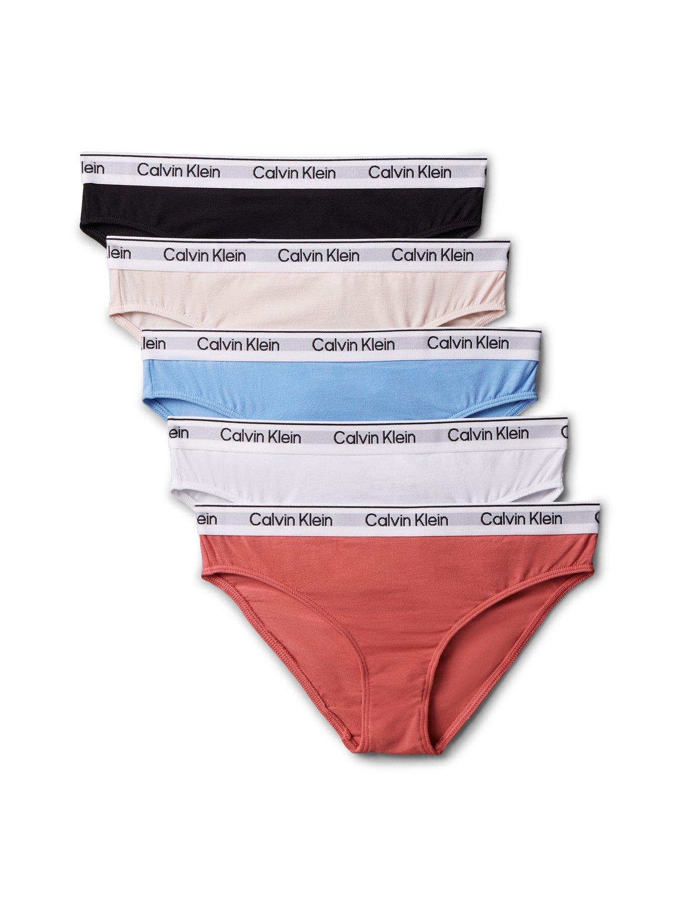 Image 1 of 2 of Calvin Klein Girls 5 Pack Modern Cotton Bikini Briefs - Multi
