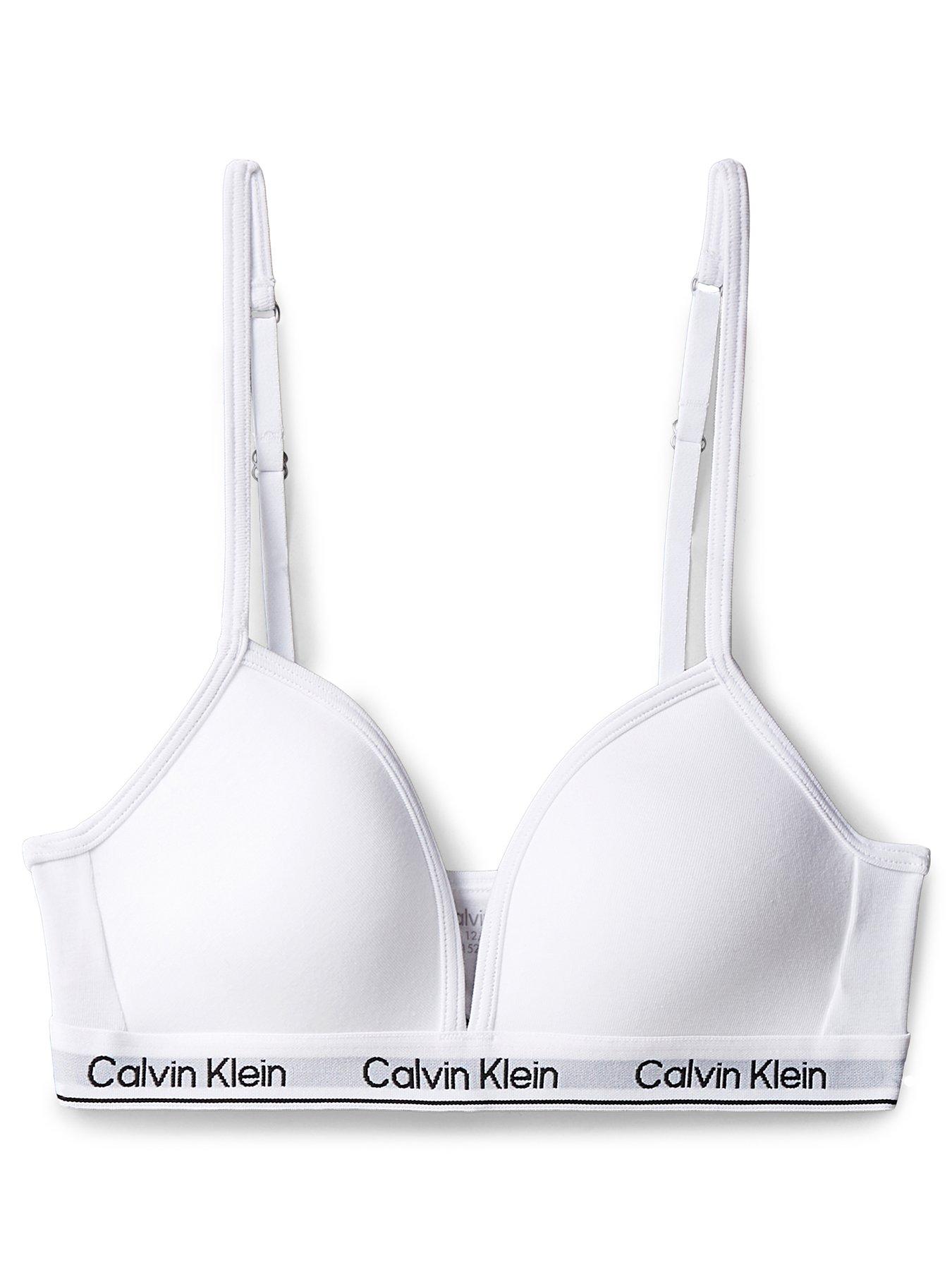 Image 1 of 2 of Calvin Klein Girls Triangle Bra - White
