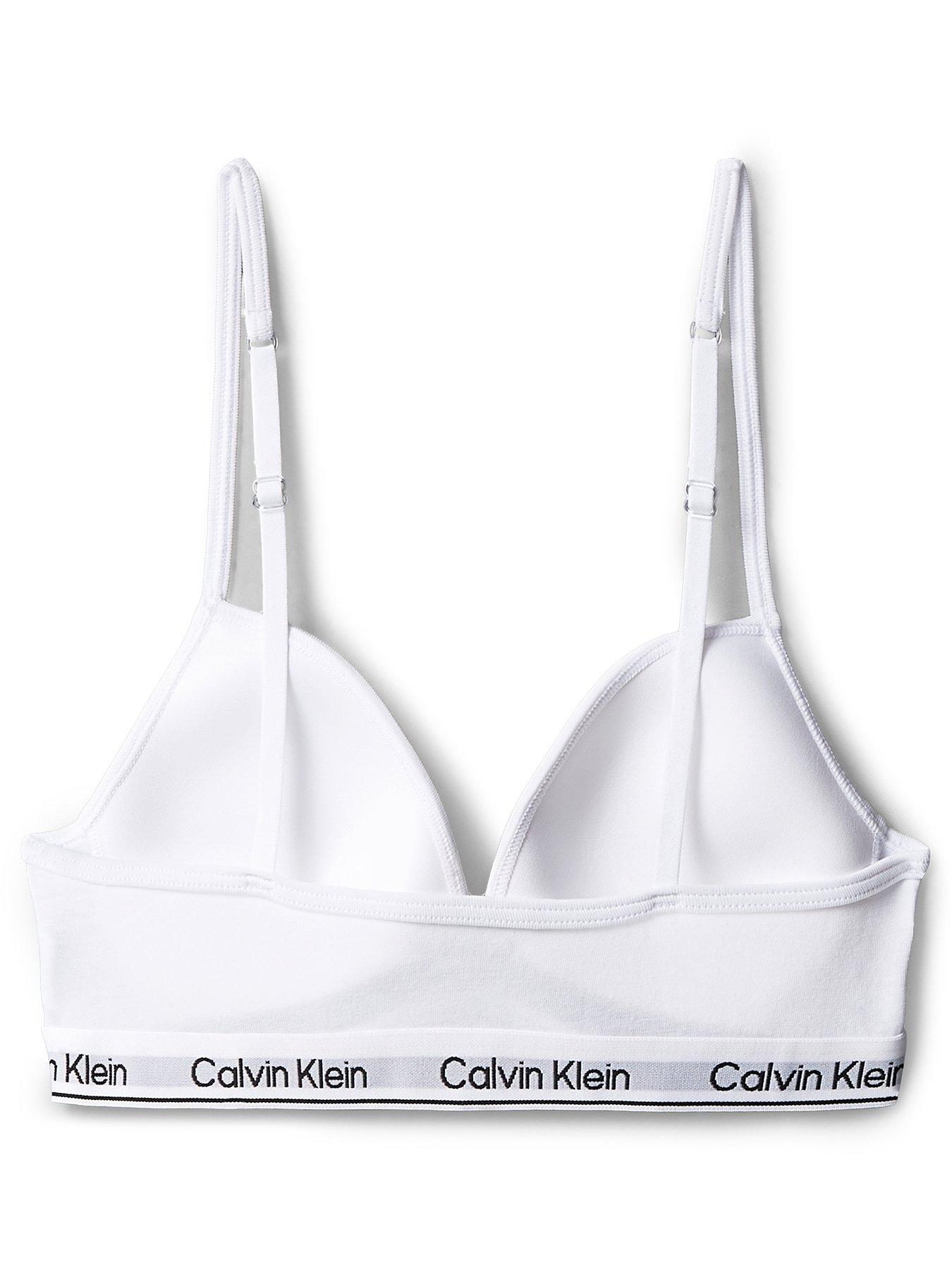 Image 2 of 2 of Calvin Klein Girls Triangle Bra - White