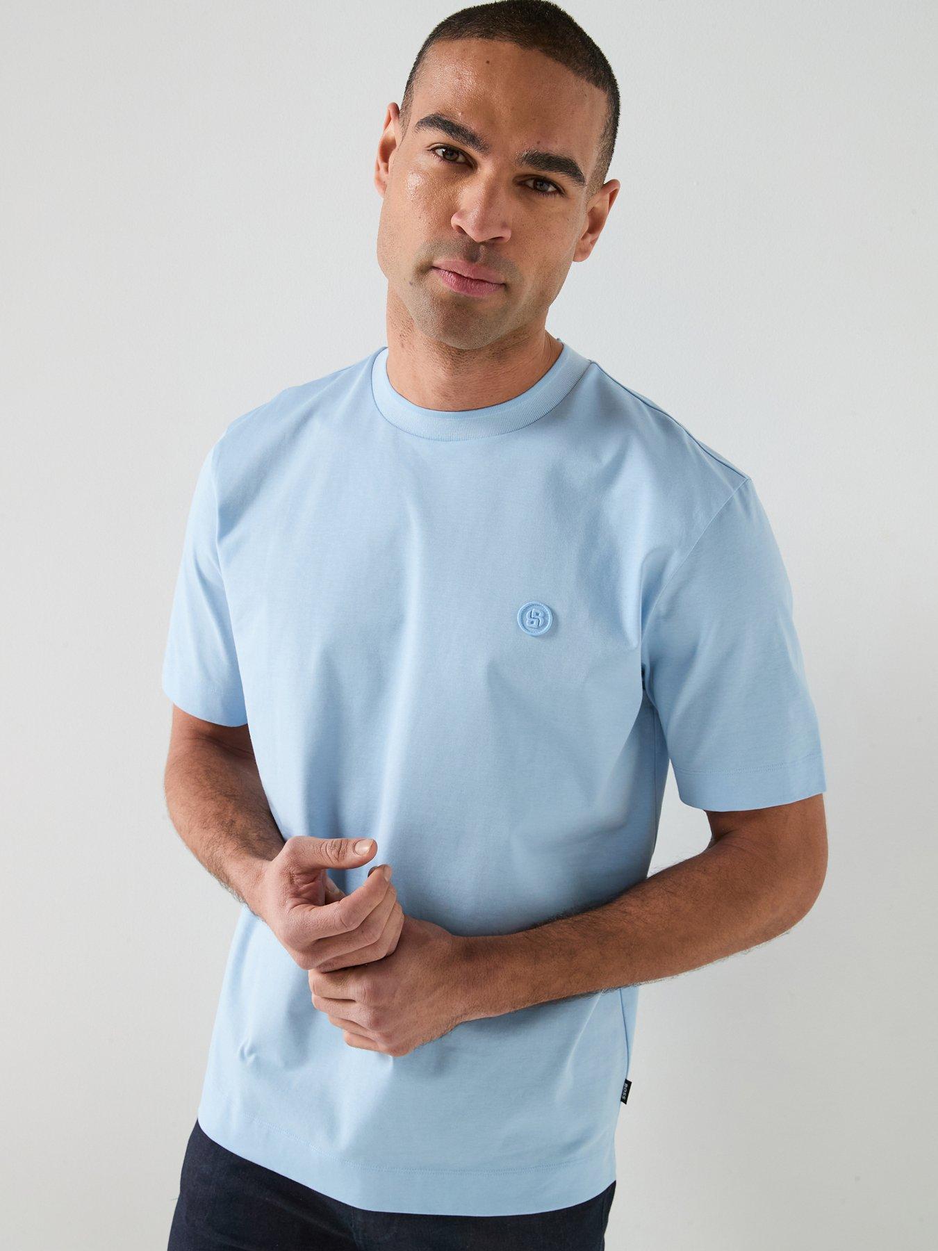 BOSS C-Tames 98 Relaxed Fit Bb Logo T-Shirt - Light Blue