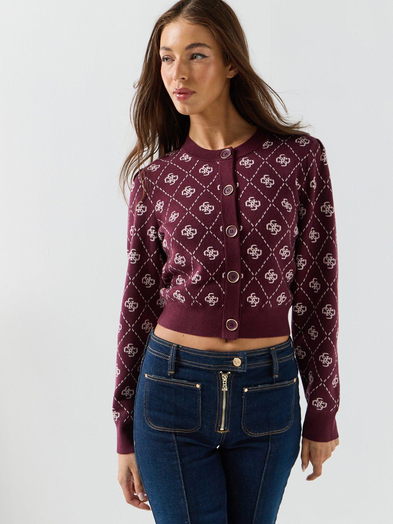 guess-jeans-sarah-4g-long-sleeve-cardi-sweater-purple
