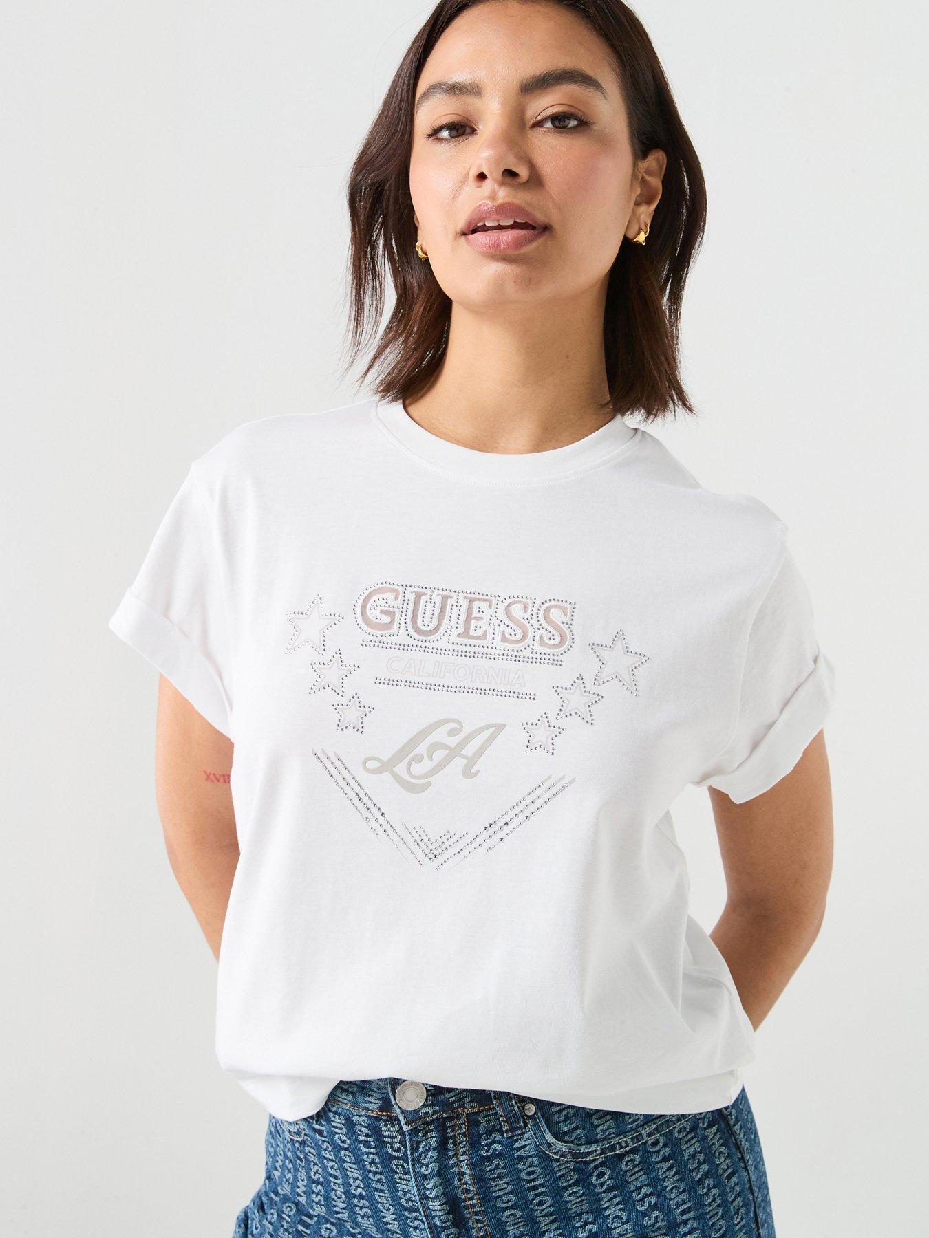 guess-jeans-short-sleeve-la-stars-t-shirt-white