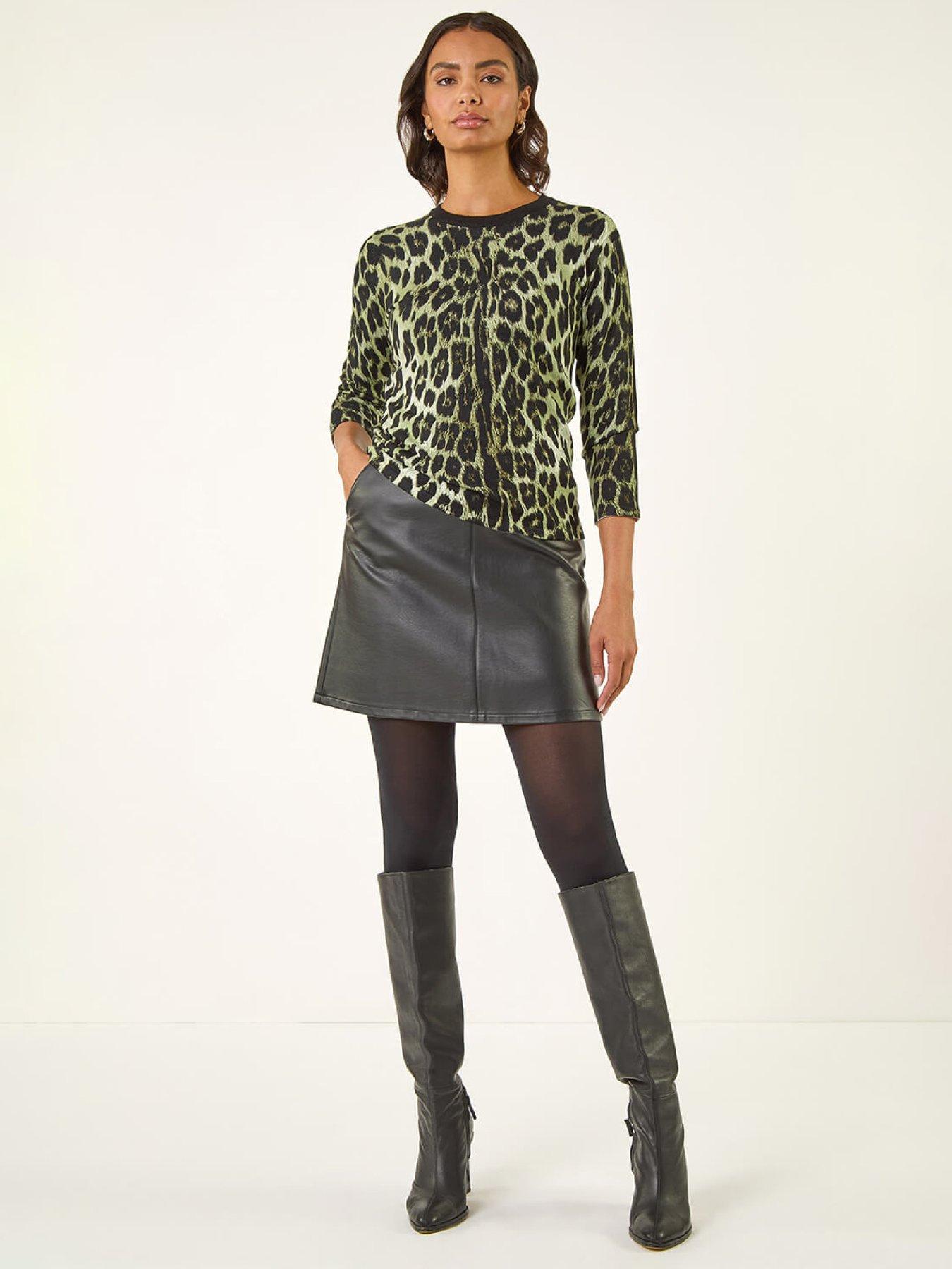  image of roman-animal-print-knit-top