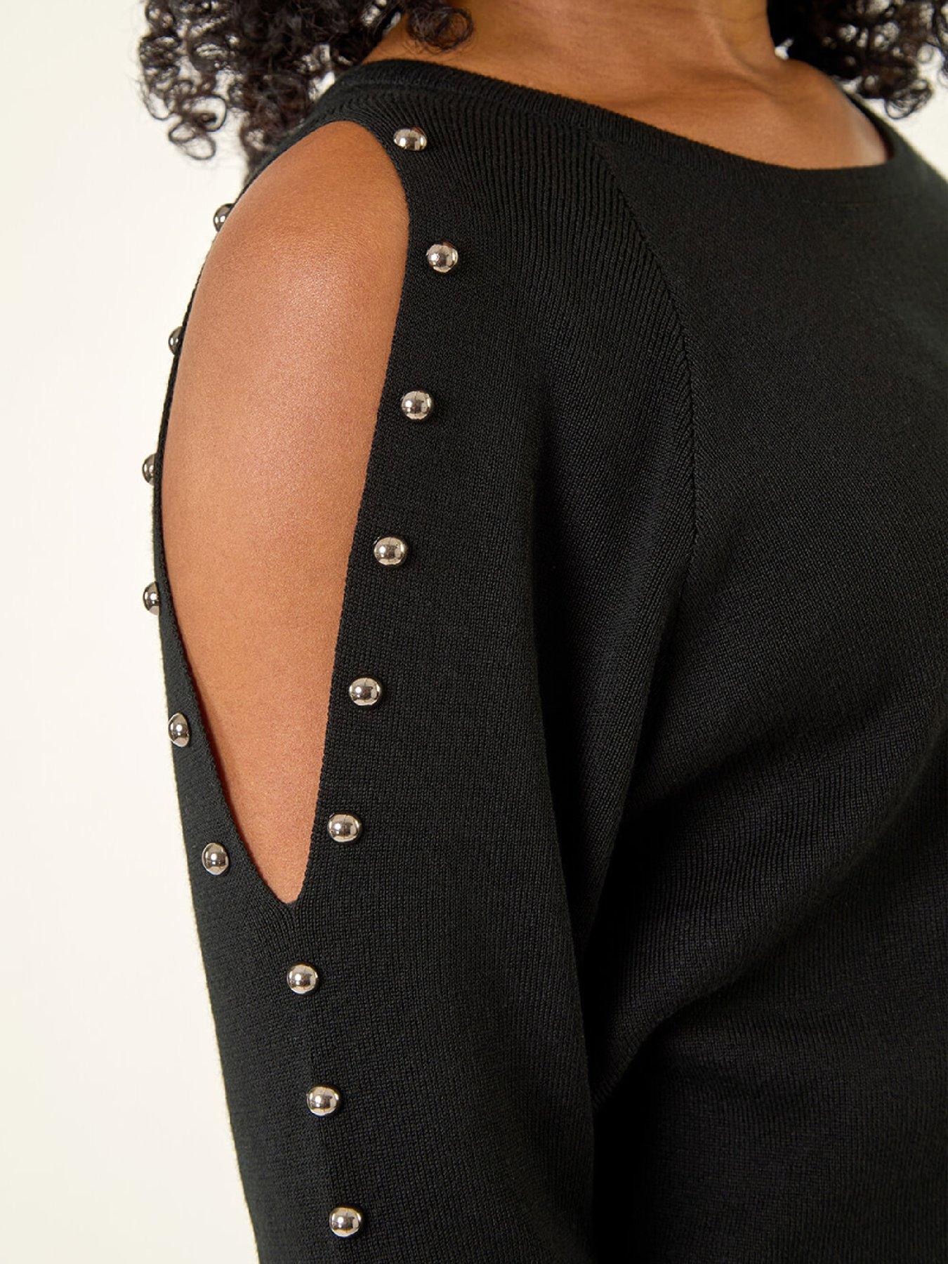 Image 5 of 5 of Roman Petite Stud Sleeve Knit Jumper