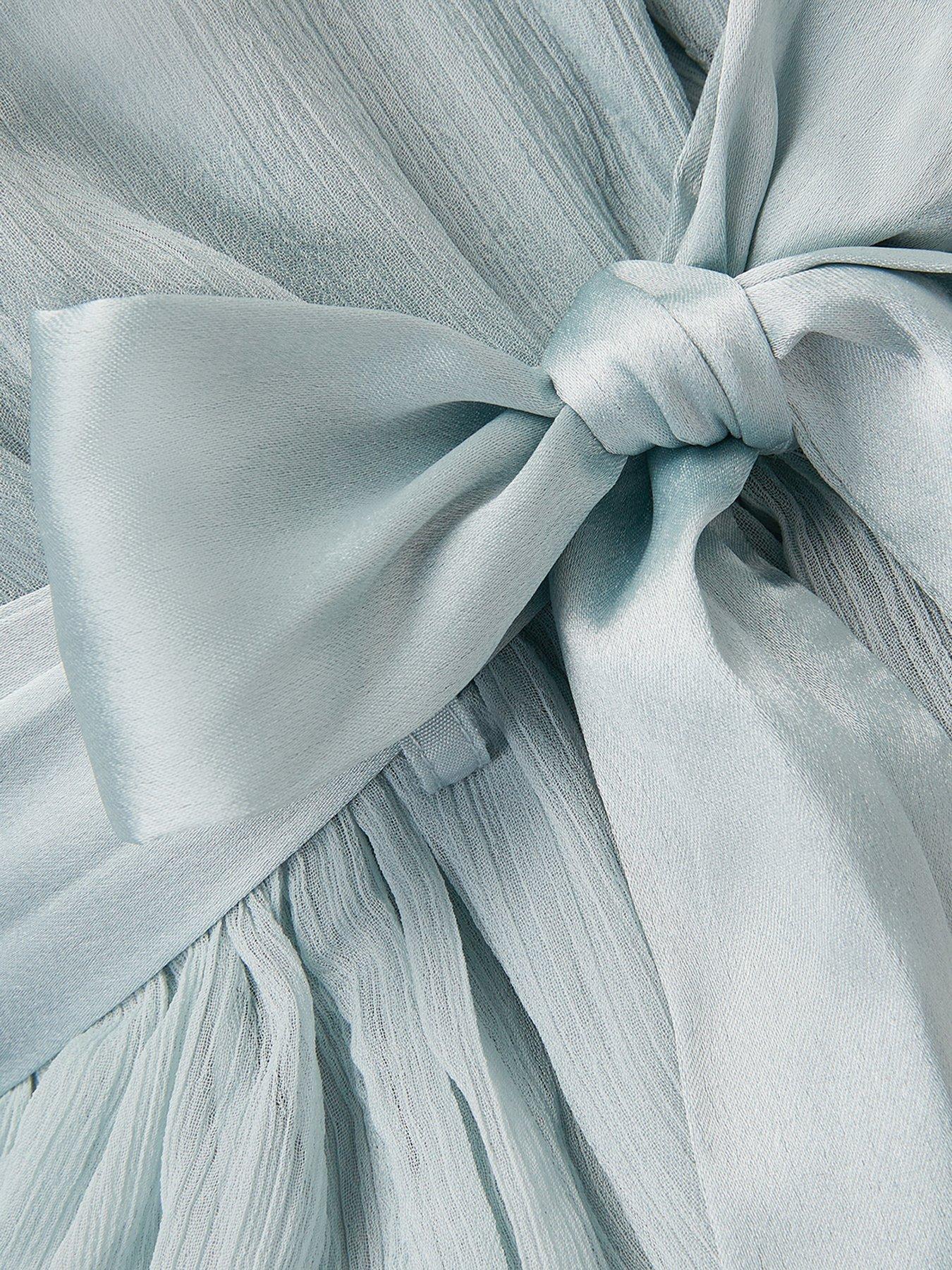  image of monsoon-girls-ava-chiffon-cape-sleeve-bridesmaid-dress-light-green