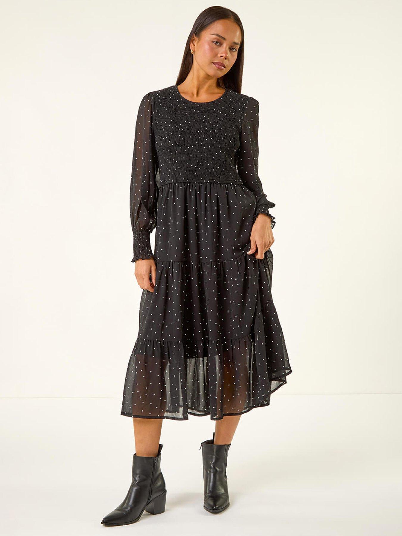  image of roman-petite-spot-print-maxi-dress
