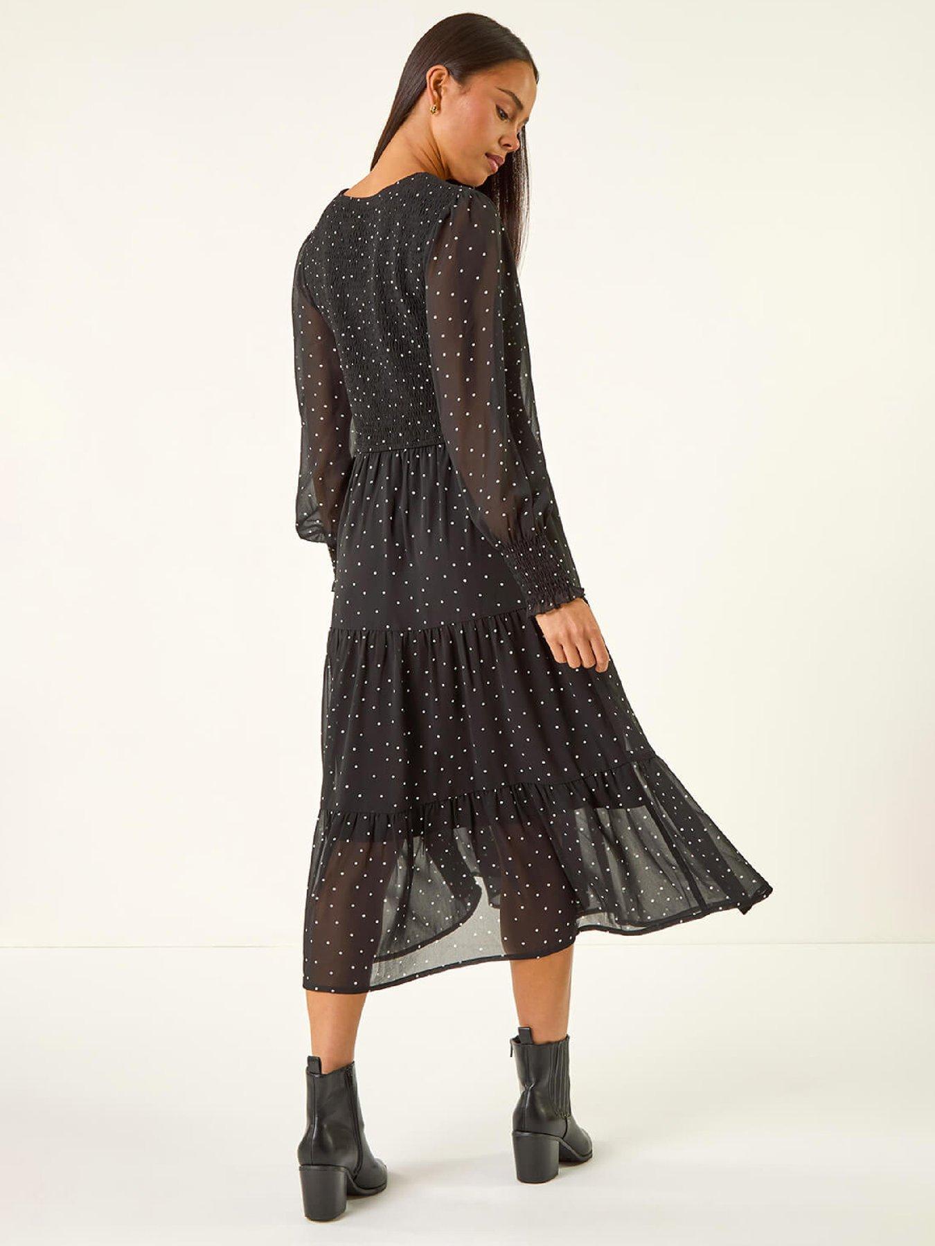 stillFront image of roman-petite-spot-print-maxi-dress