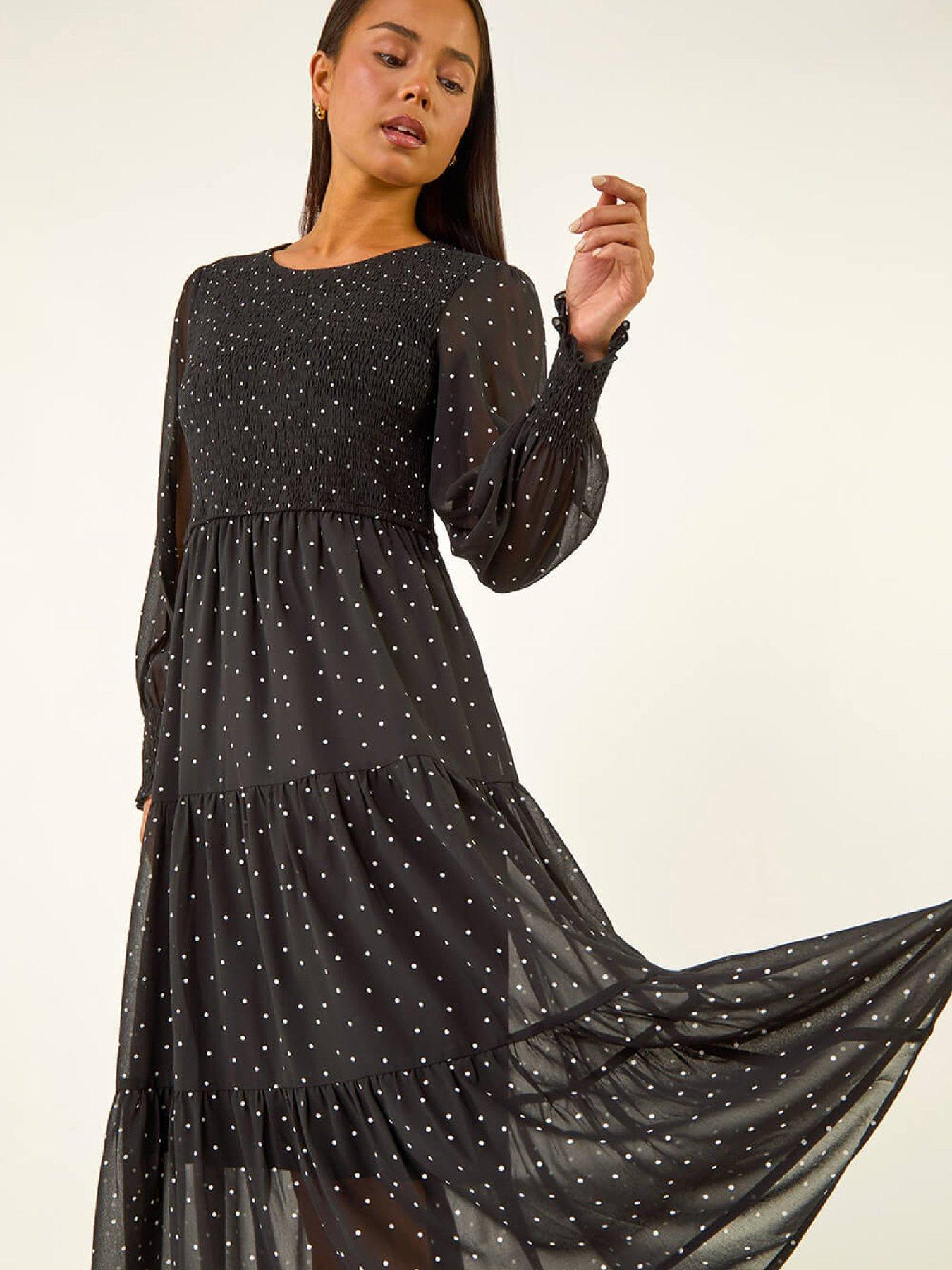  image of roman-petite-spot-print-maxi-dress