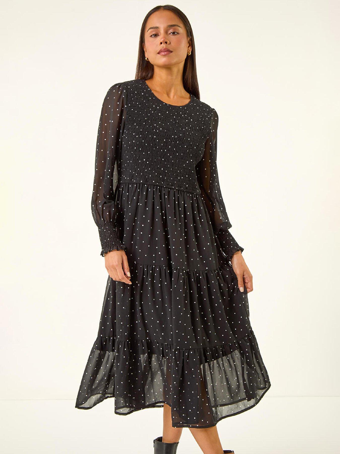  image of roman-petite-spot-print-maxi-dress