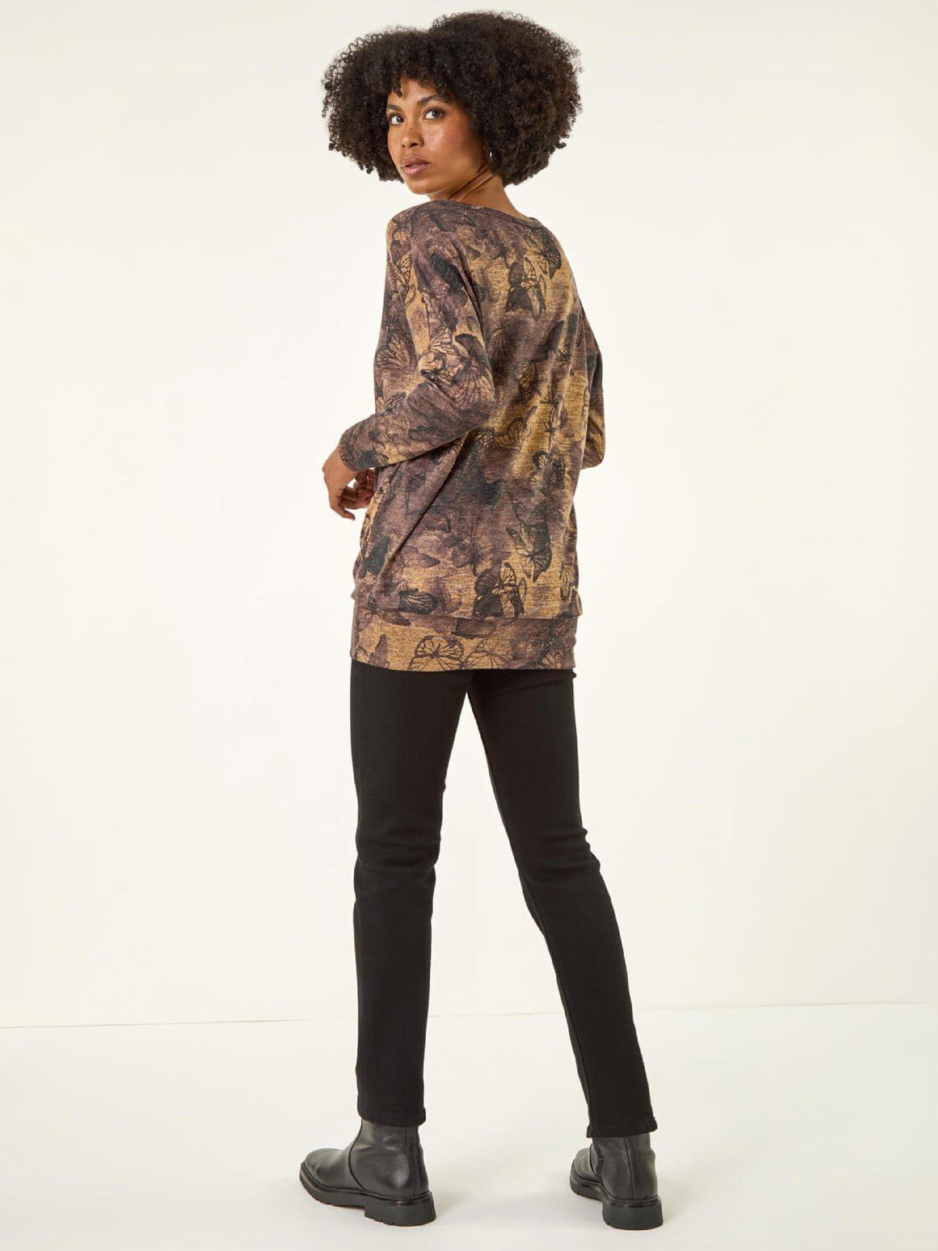  image of roman-butterfly-print-snit-top