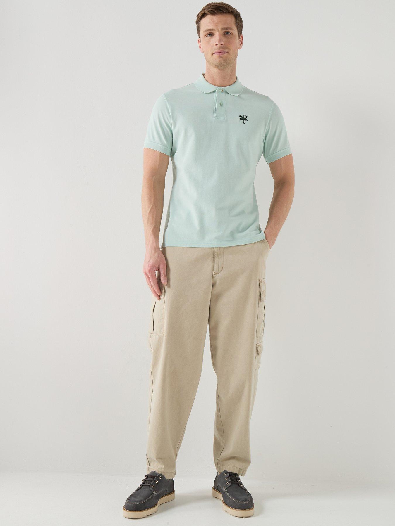 Image 5 of 5 of Barbour Comebe Tailored Fit Umbrellla Embroidered Polo Shirt - Light Blue