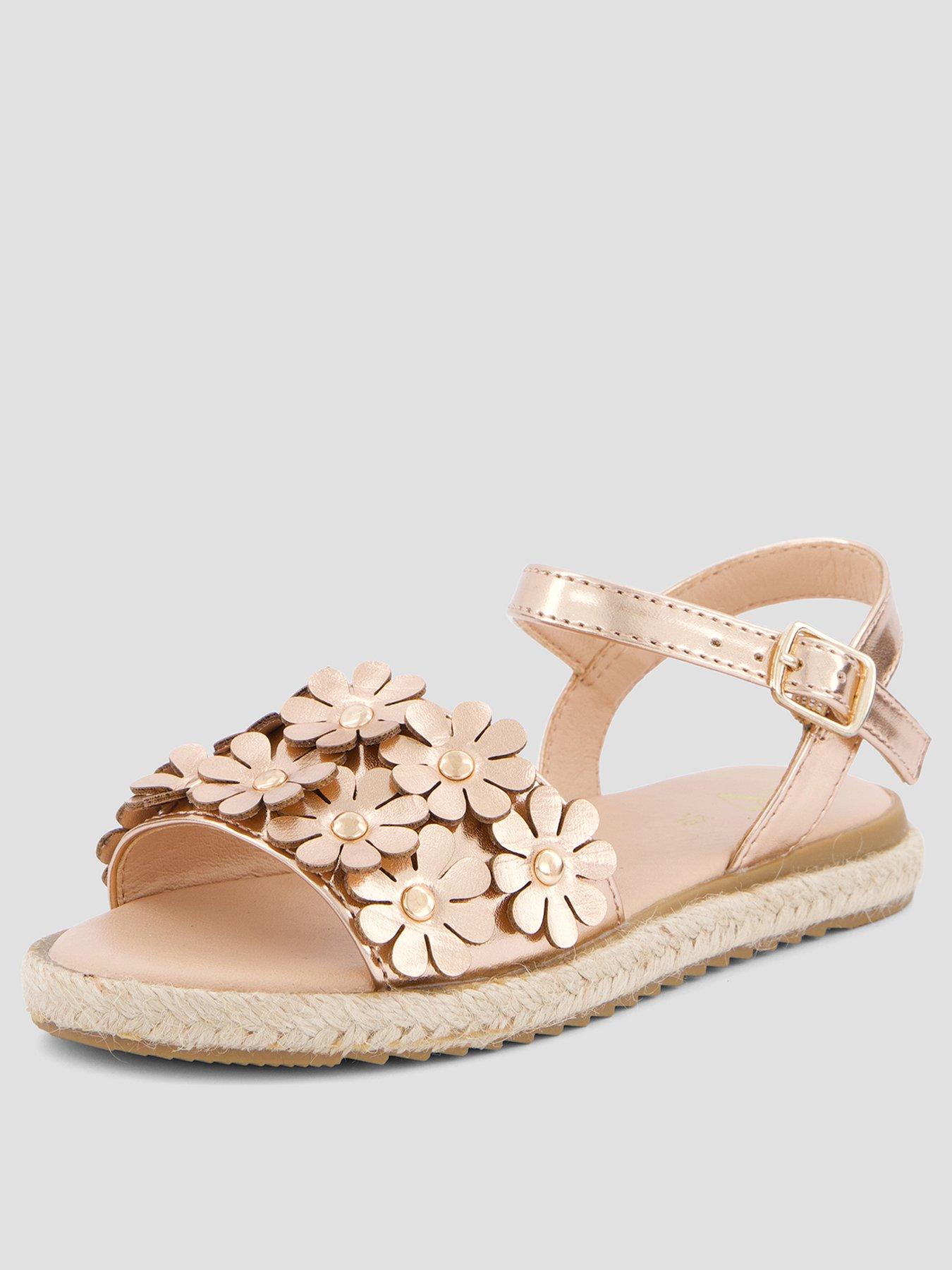 Image 2 of 7 of The Very Collection 3D Flower Sandals - Gold