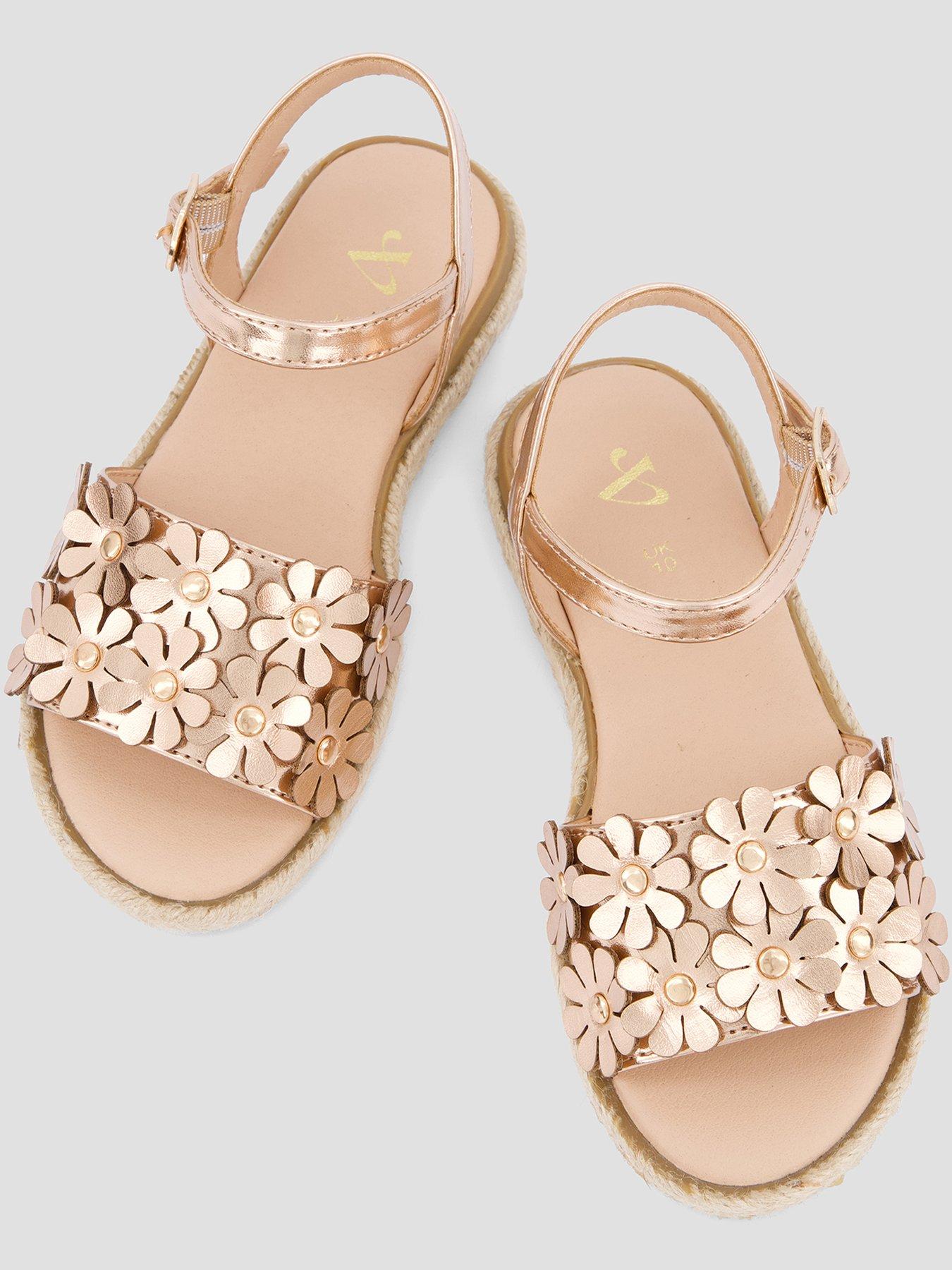 Image 3 of 7 of The Very Collection 3D Flower Sandals - Gold
