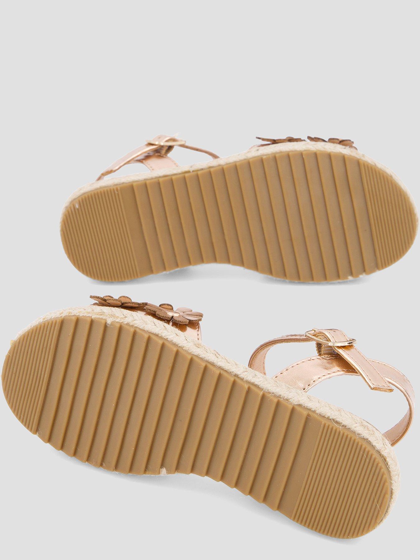 Image 4 of 7 of The Very Collection 3D Flower Sandals - Gold