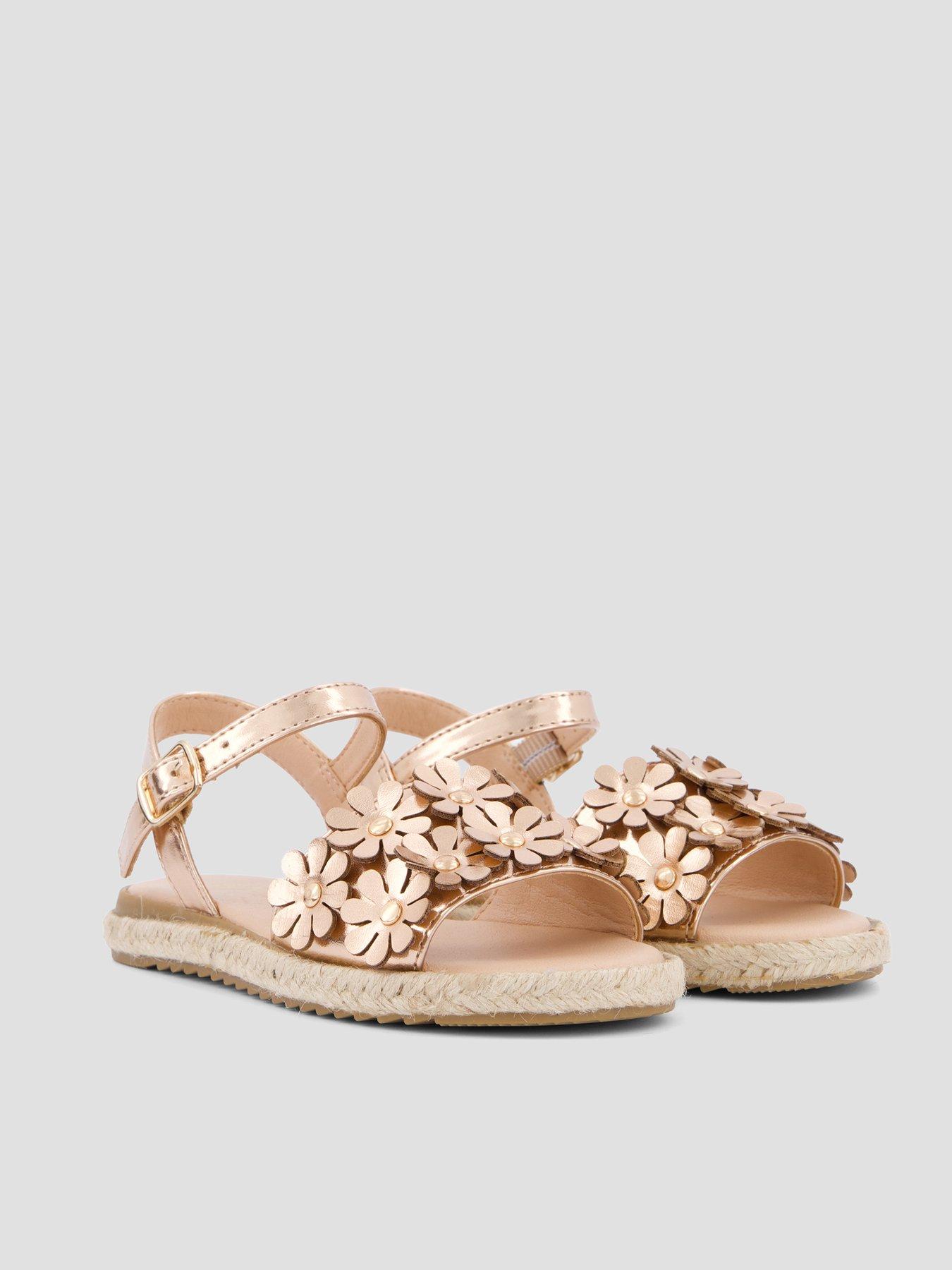 Image 6 of 7 of The Very Collection 3D Flower Sandals - Gold