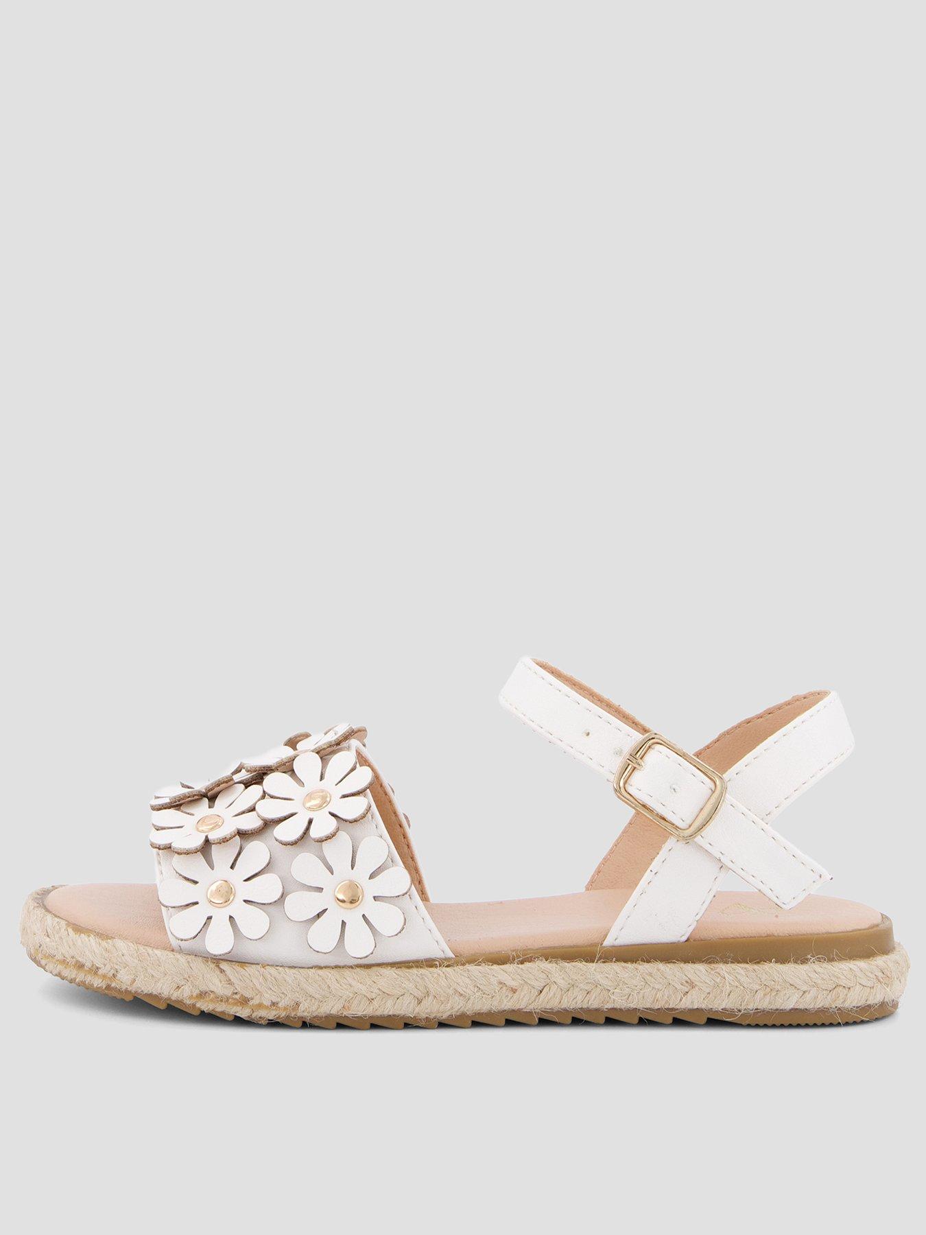 The Very Collection 3D Flower Sandals - White