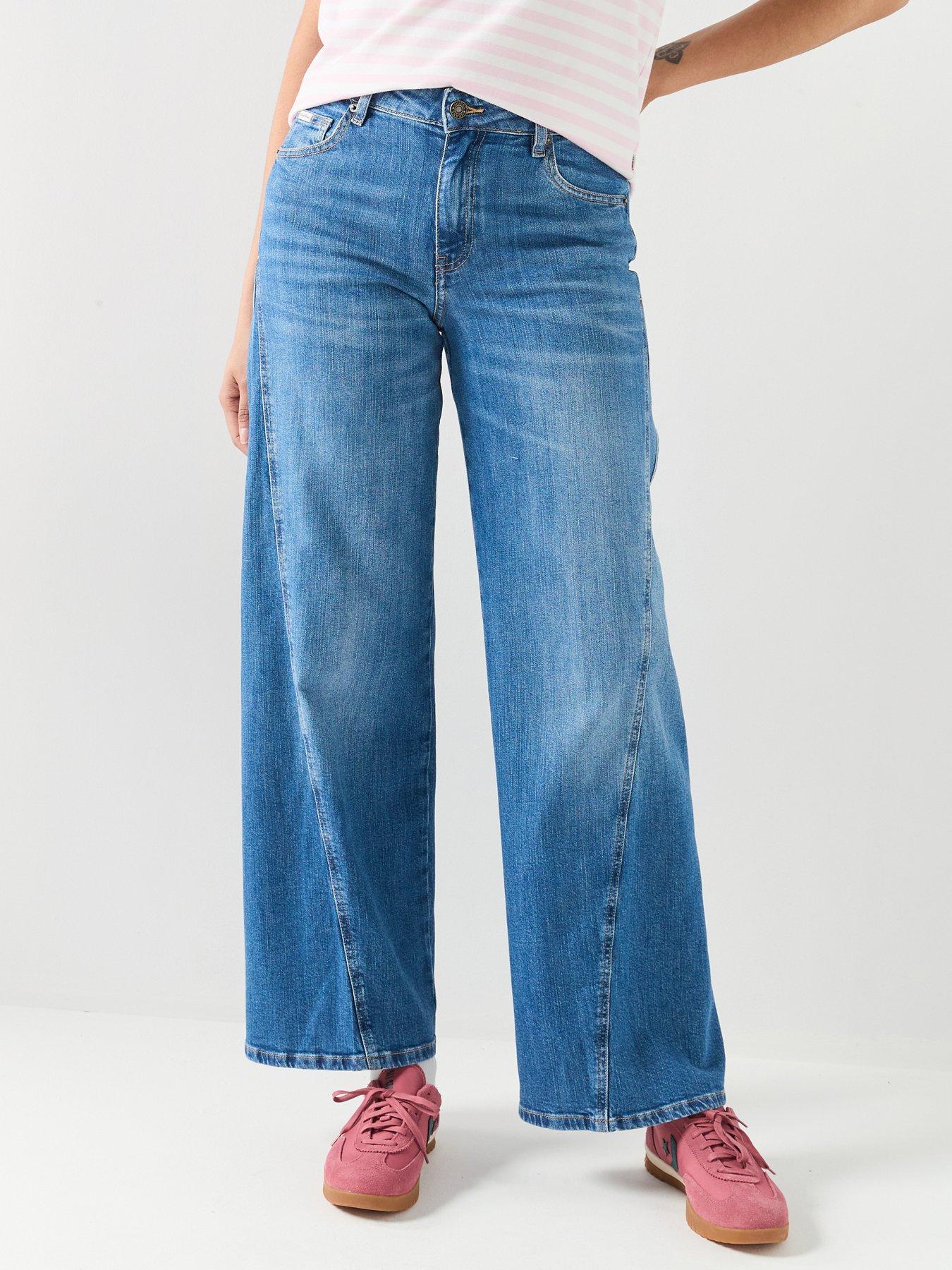 Guess G11 Wide Leg Twisted Jeans - Blue