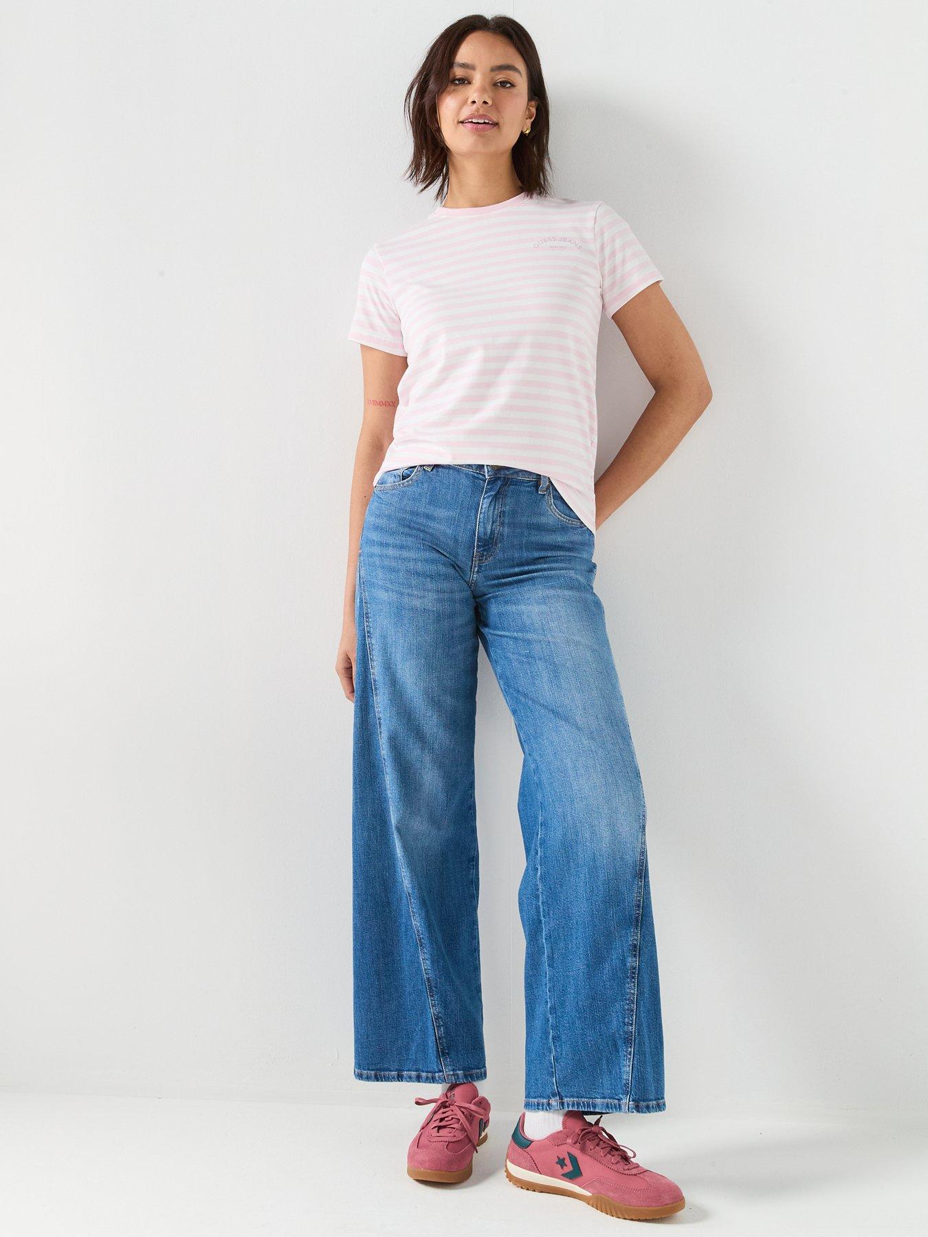 Image 3 of 4 of Guess G11 Wide Leg Twisted Jeans - Blue