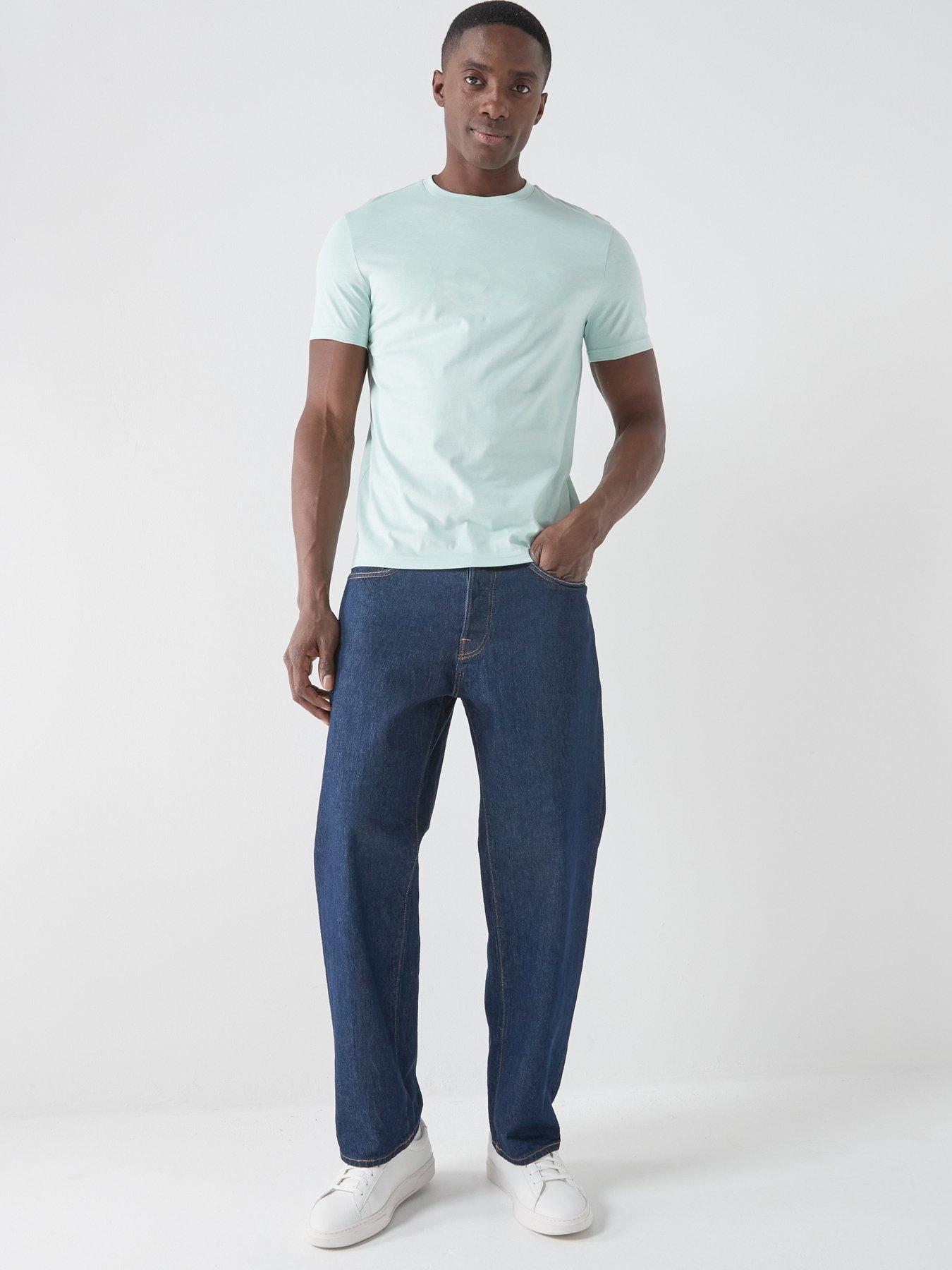  image of boss-large-logo-t-shirt-light-blue