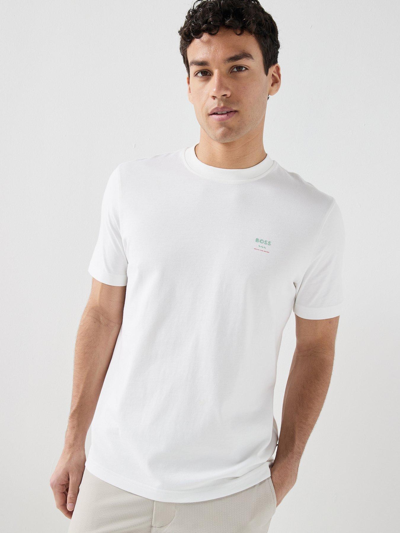 BOSS Te_Groove Relaxed Fit Back Print T-Shirt - White