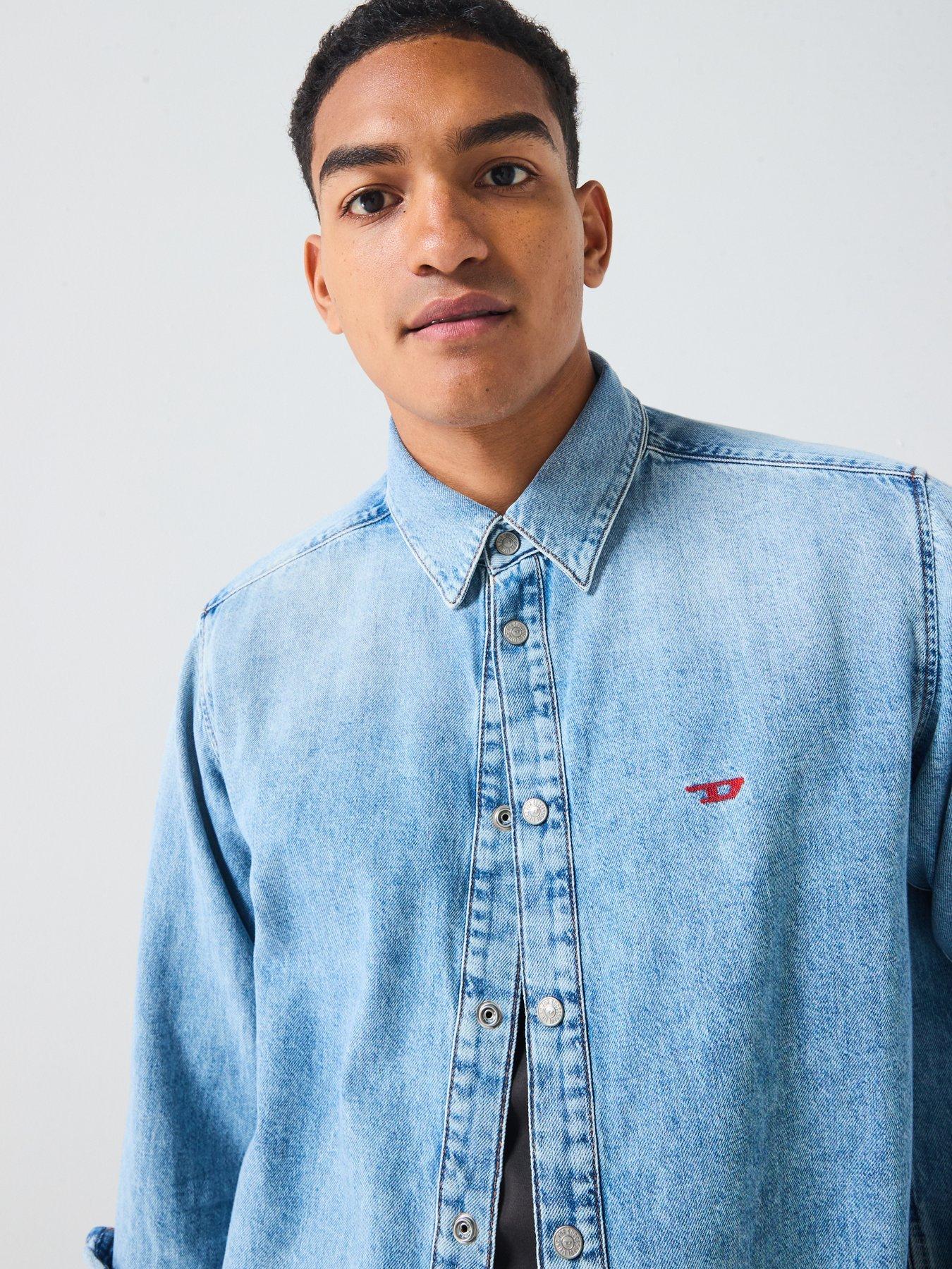 Image 4 of 6 of Diesel D Oval Denim Shirt - Light Blue