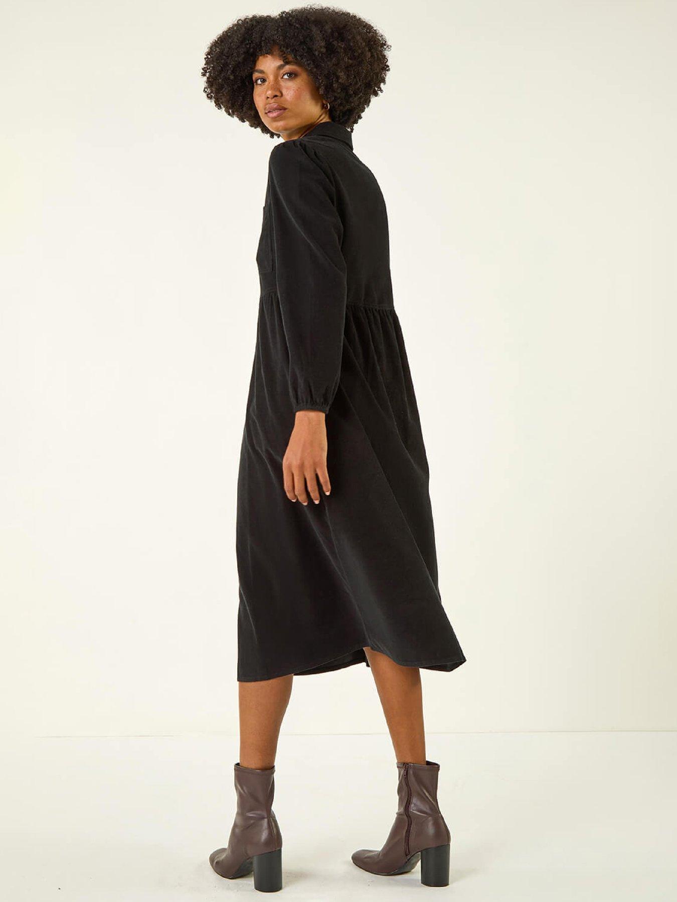 stillFront image of roman-zip-front-collared-midi-dress
