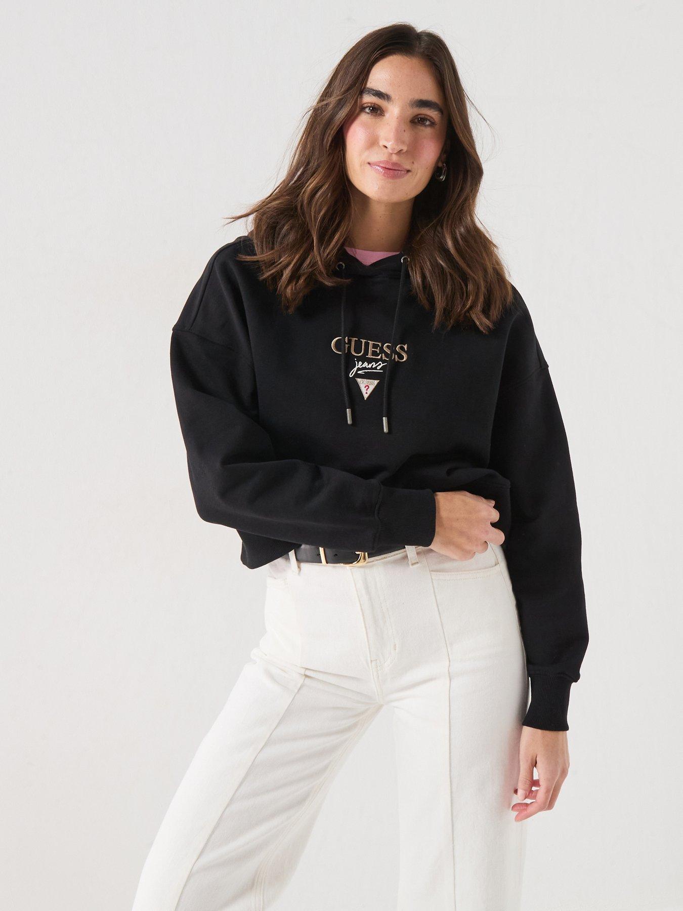 Guess Baker Cropped Hoodie - Black