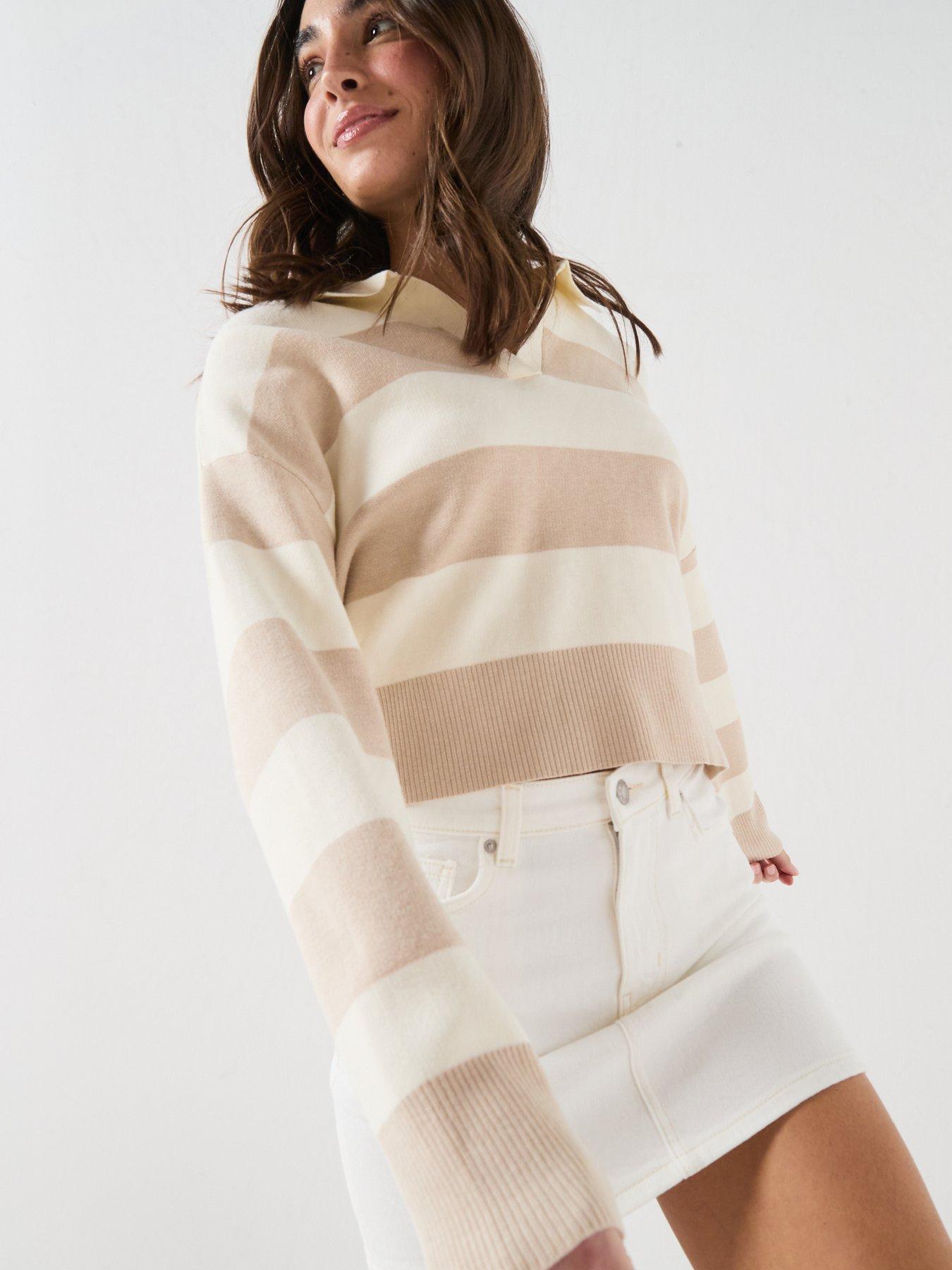 Image 6 of 6 of Guess Long Sleeve Polo Striped Sweater