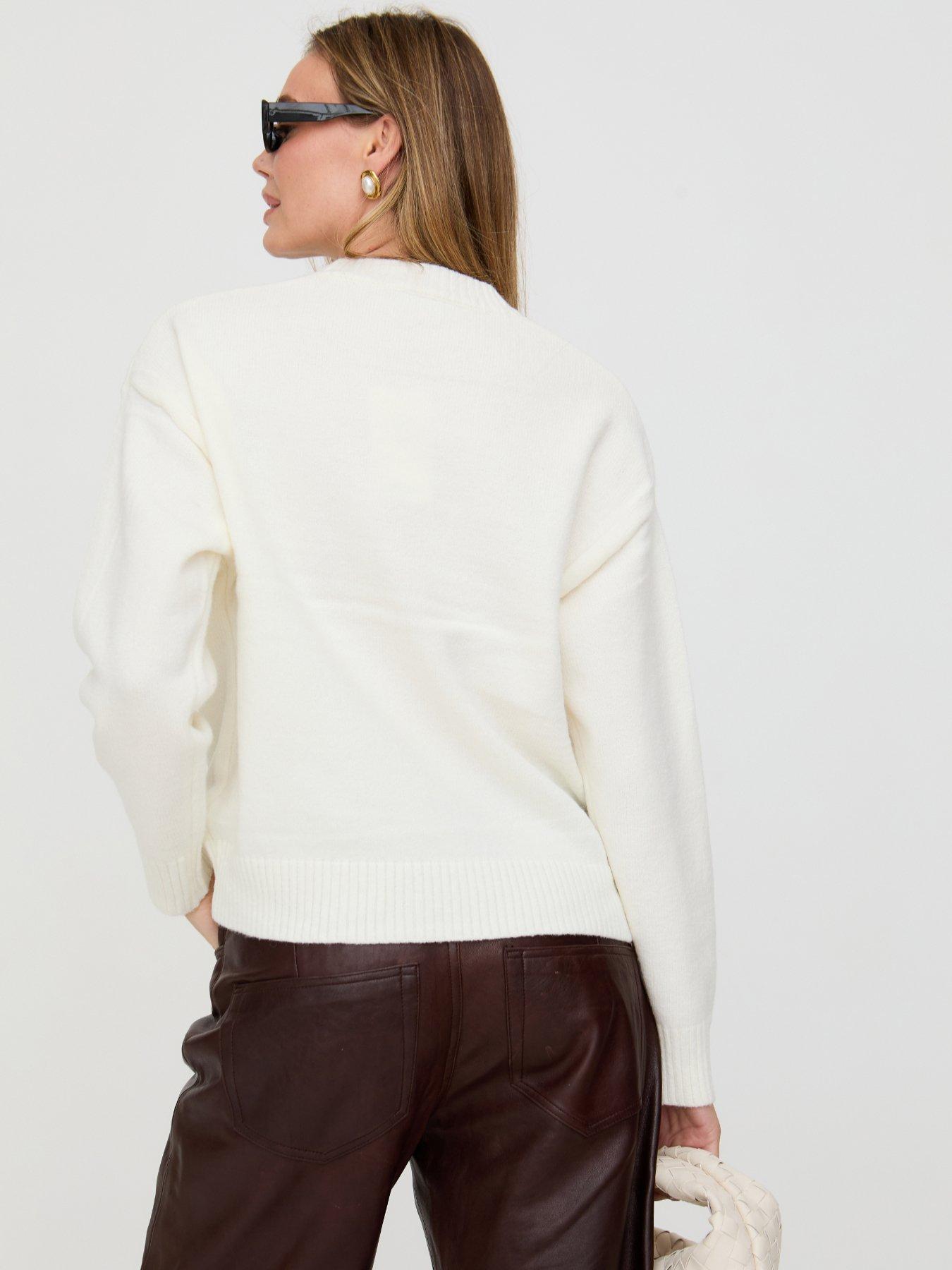  image of lily-lionel-clara-oversized-floral-print-jumper-in-cream