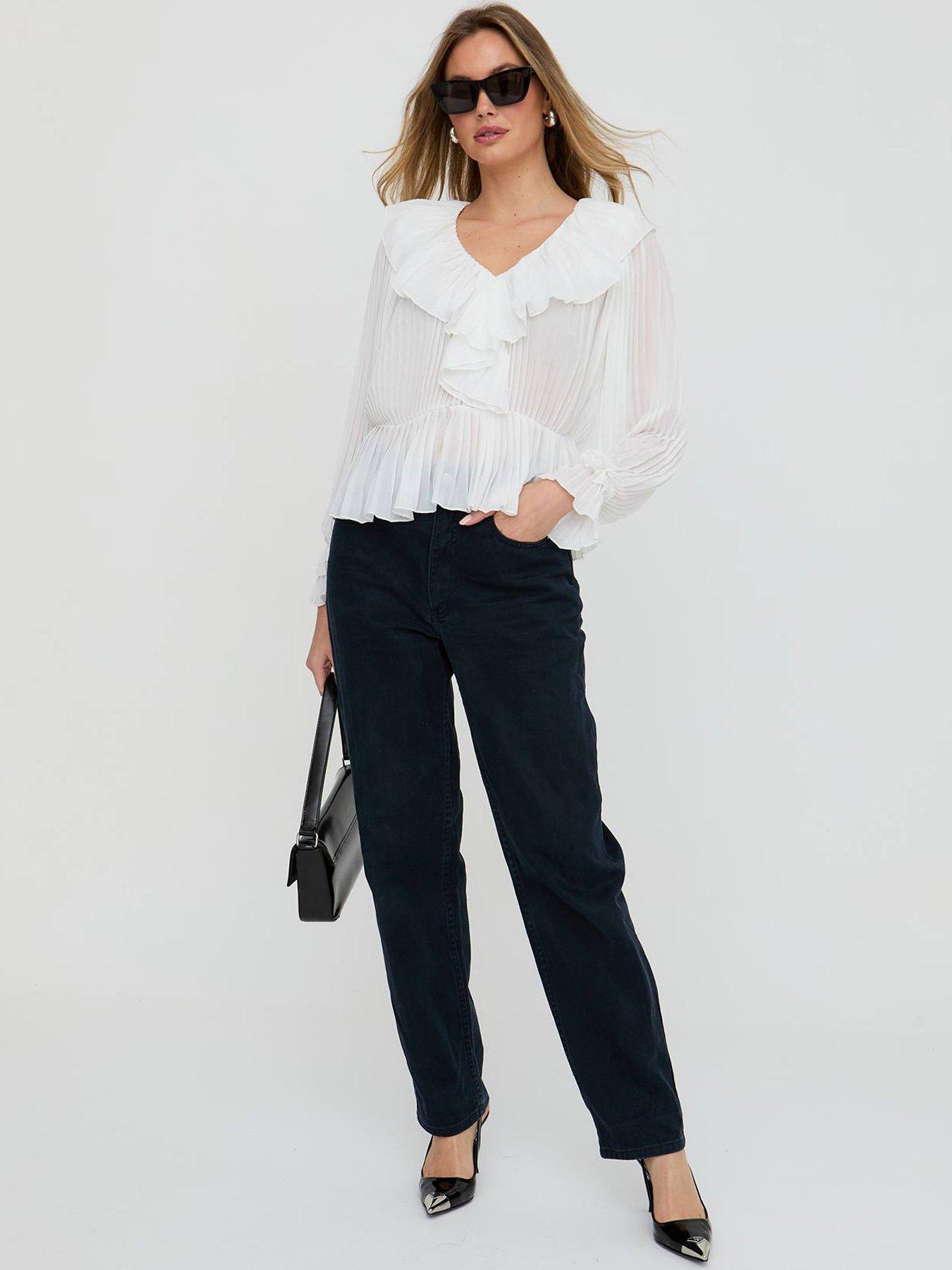 Lily & Lionel River All Over Pleats Blouse In - White