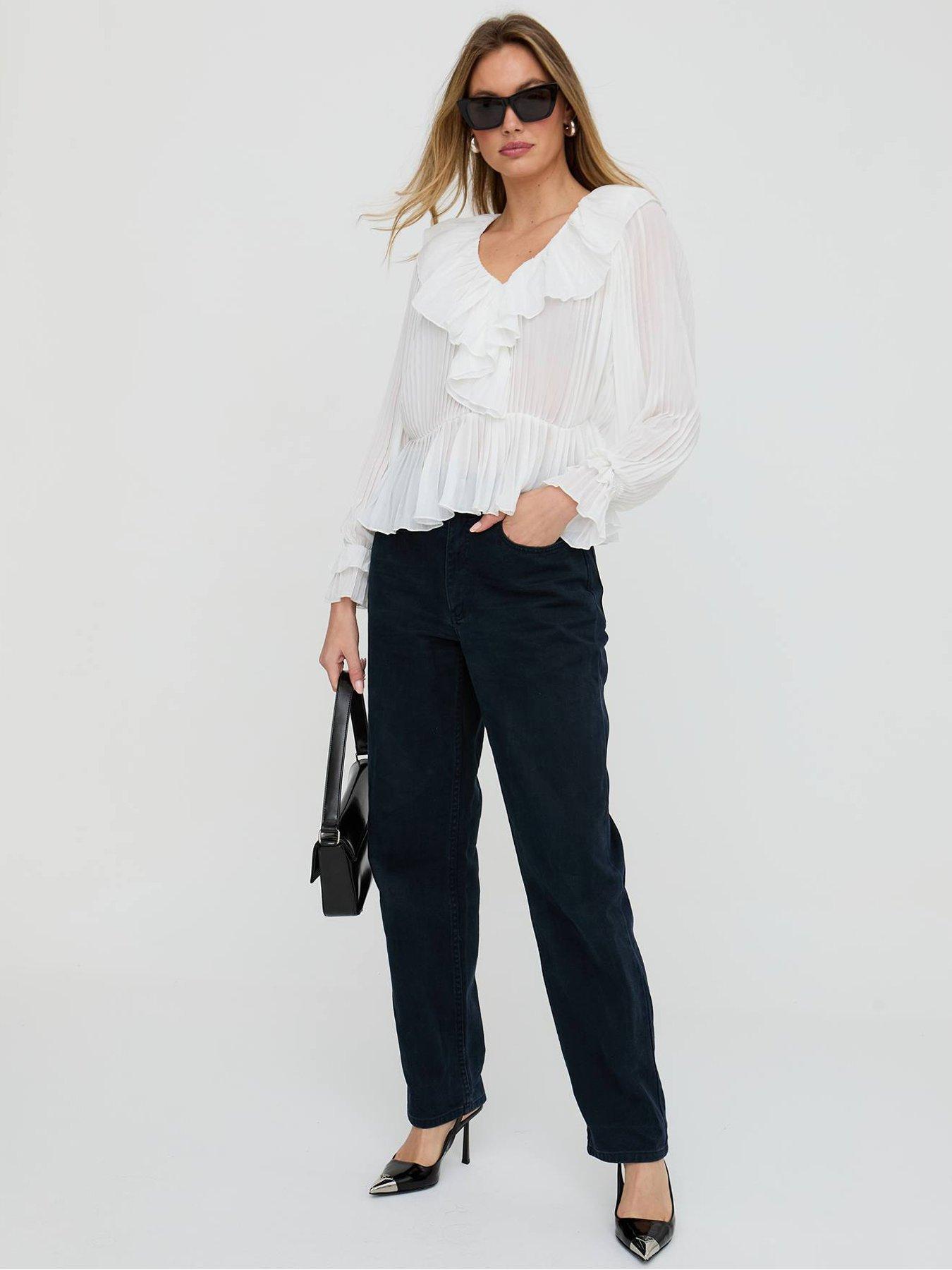 Image 5 of 5 of Lily & Lionel River All Over Pleats Blouse In - White