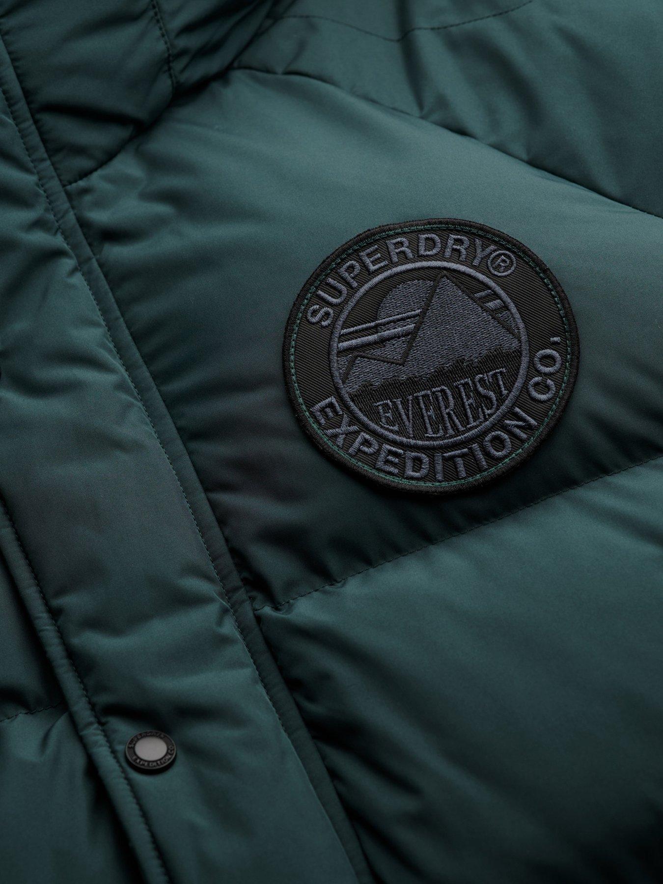 Image 7 of 7 of Superdry Everest Longline Baffle Coat - Dark Green