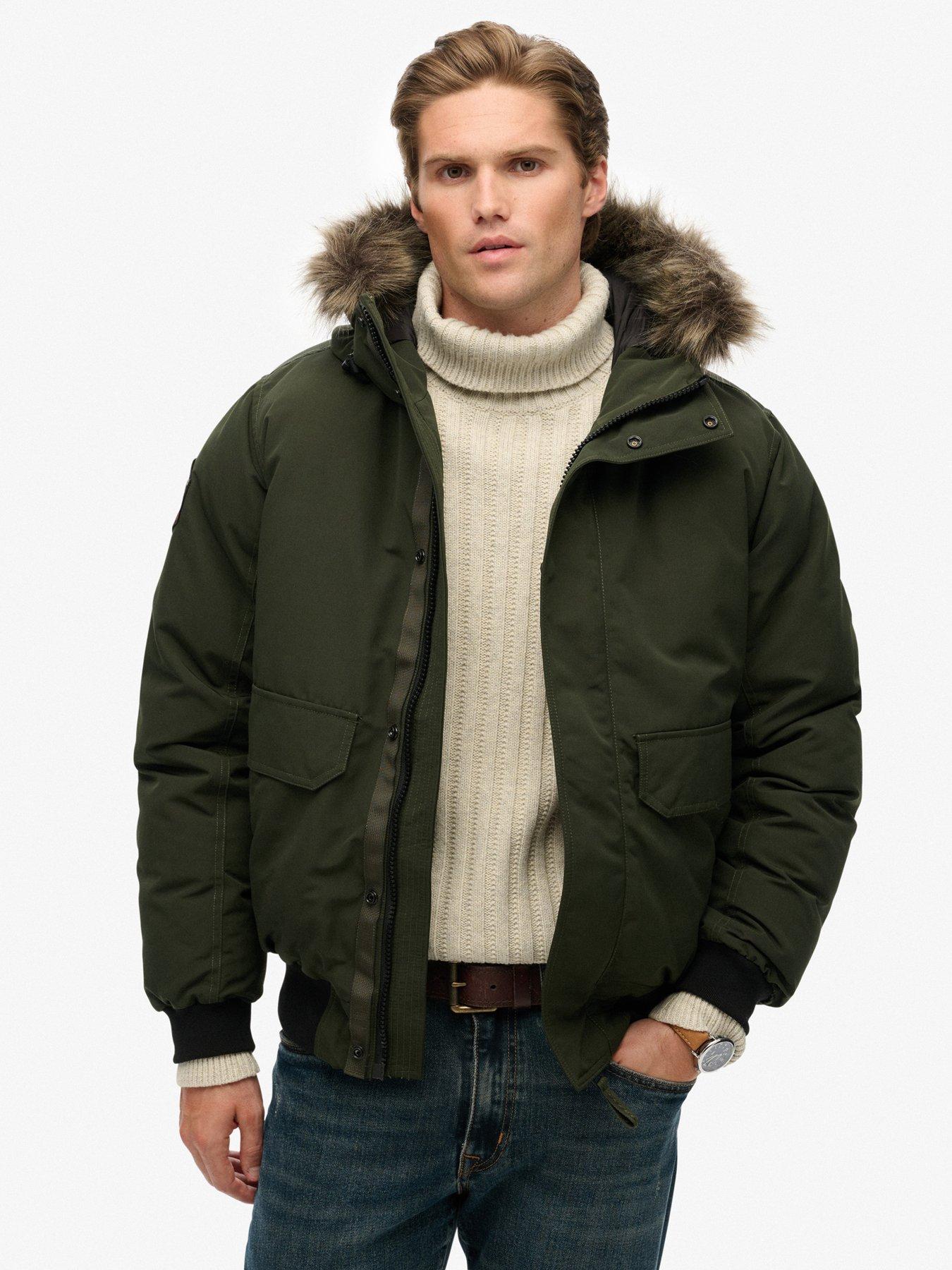  image of superdry-everest-faux-fur-bomber-jacket-dark-green