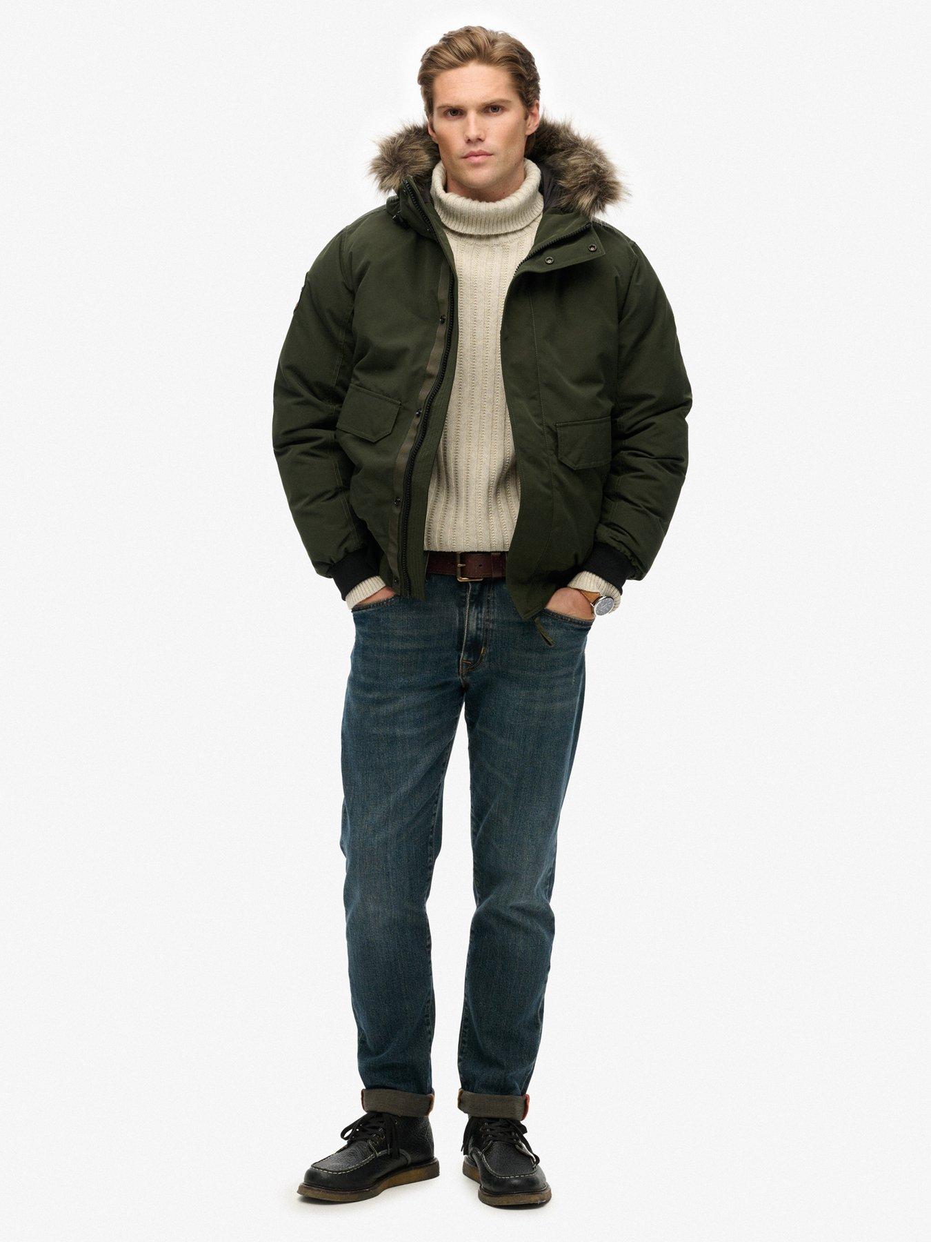  image of superdry-everest-faux-fur-bomber-jacket-dark-green