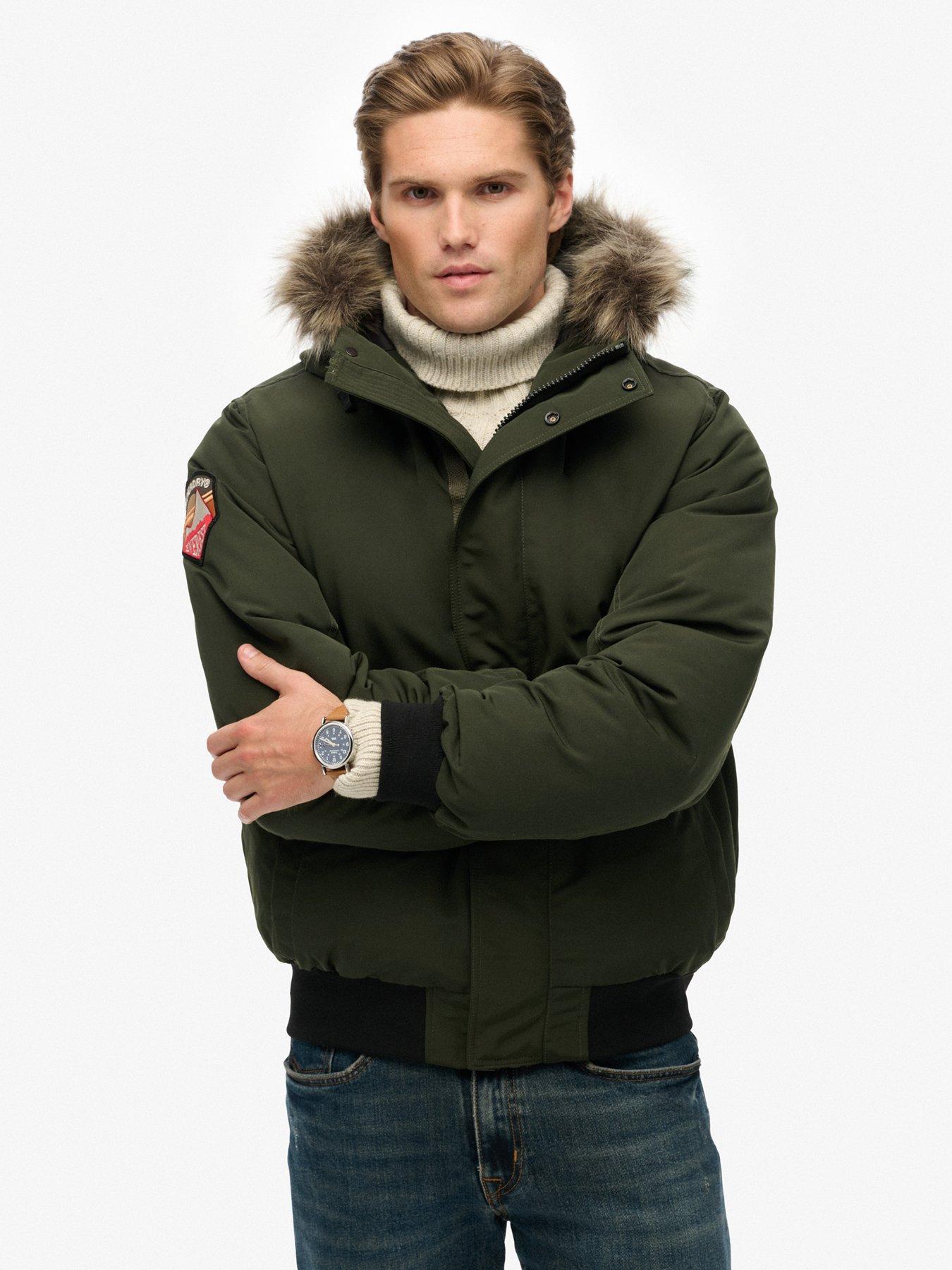  image of superdry-everest-faux-fur-bomber-jacket-dark-green