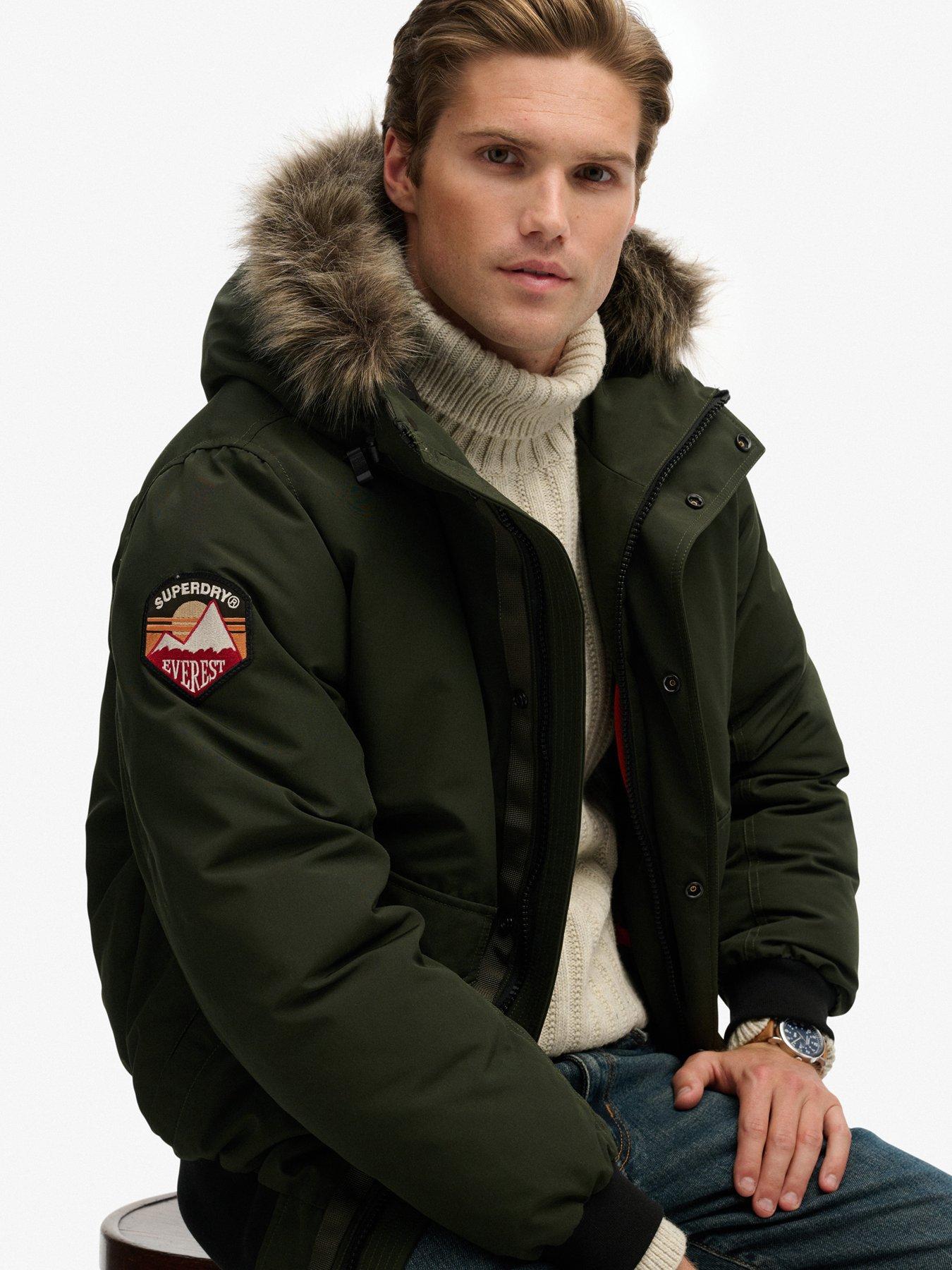  image of superdry-everest-faux-fur-bomber-jacket-dark-green
