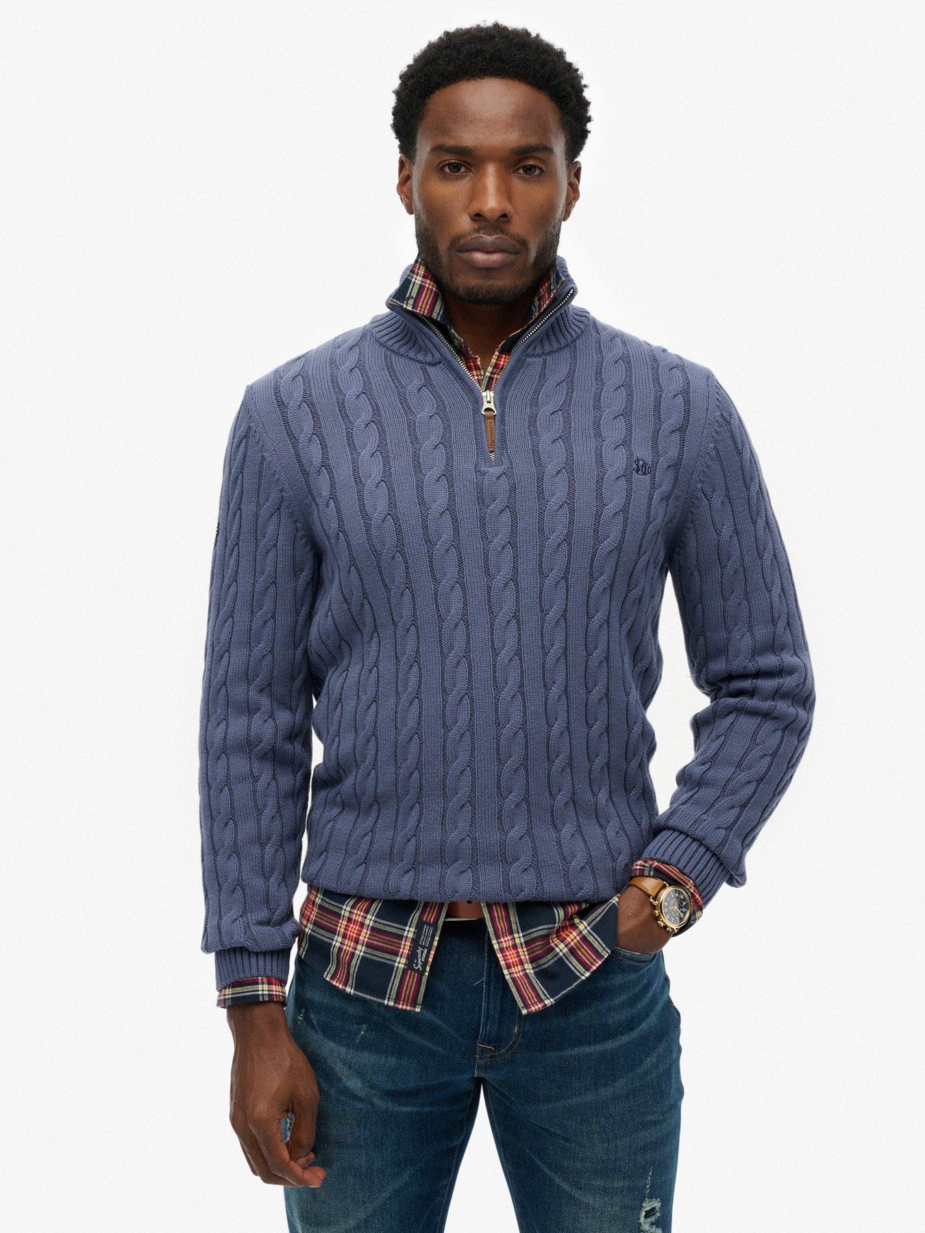 Superdry Superdry Cotton Classic Cable Knitted Quarter Zip