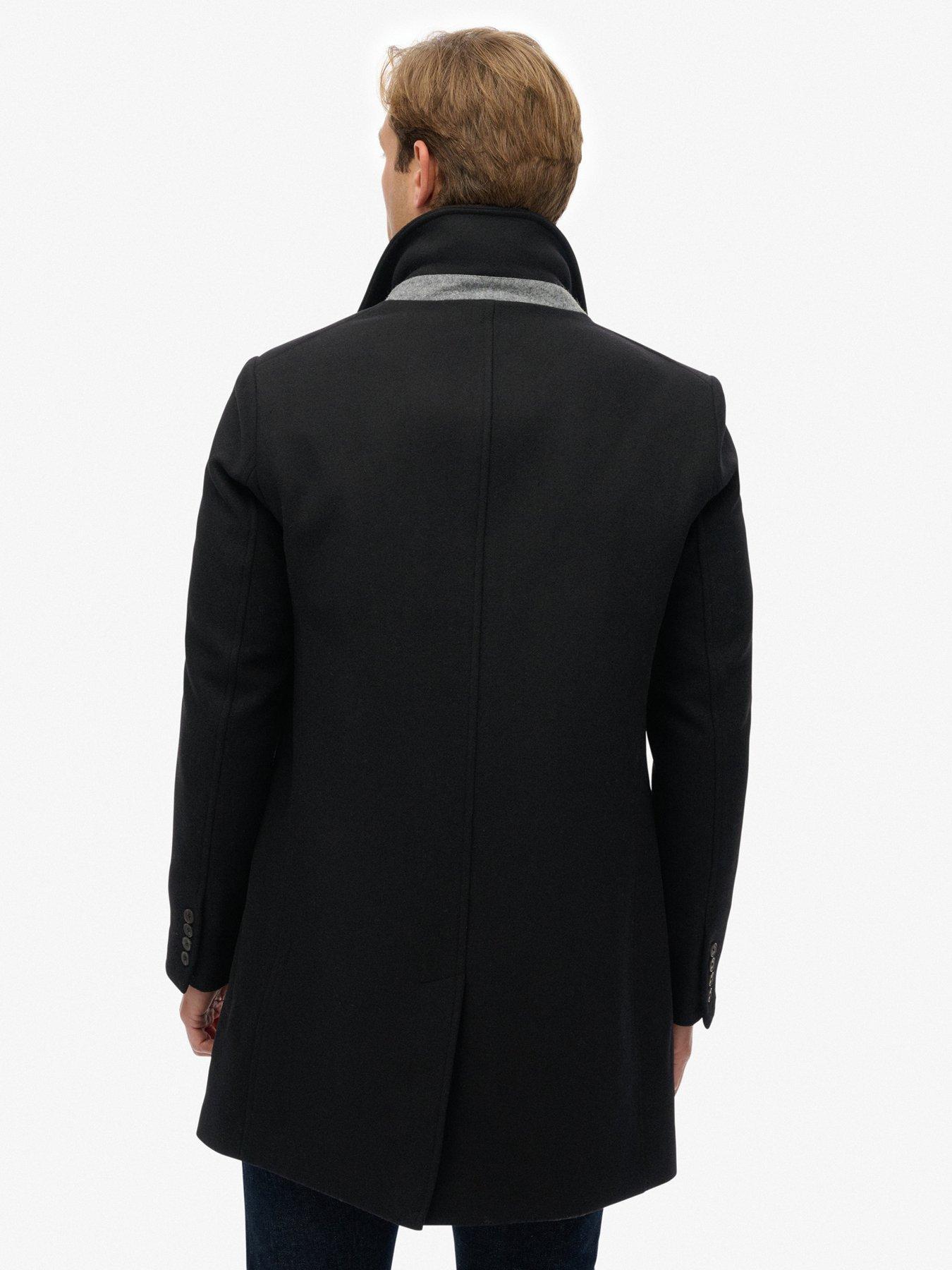 Image 2 of 7 of Superdry Tailored Town Coat - Black