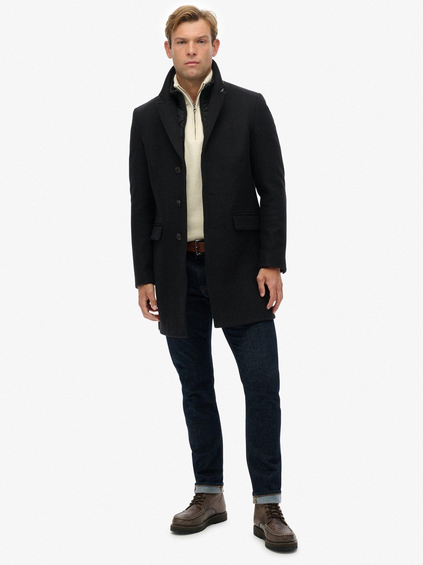  image of superdry-tailored-town-coat-black