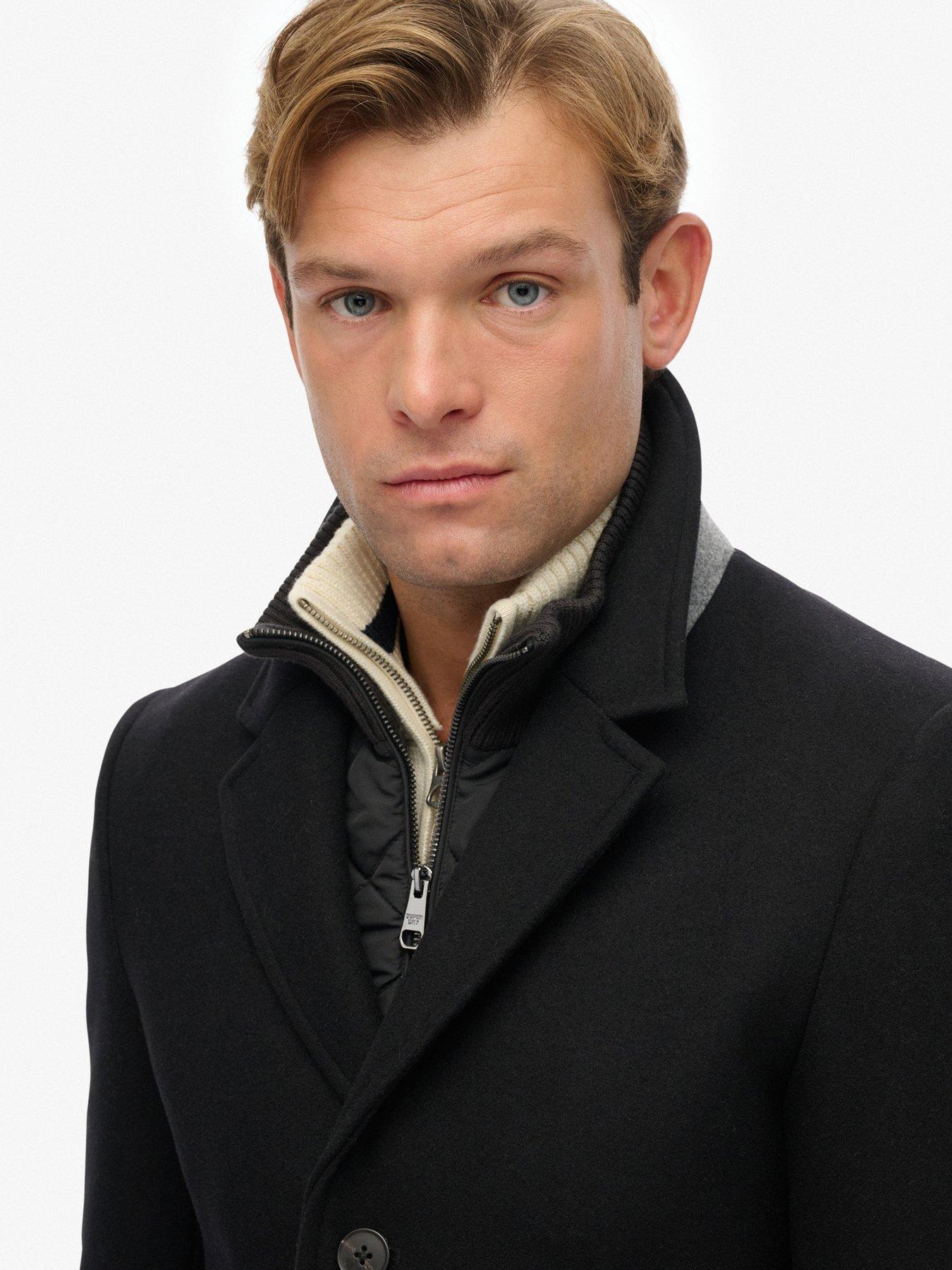 Image 4 of 7 of Superdry Tailored Town Coat - Black