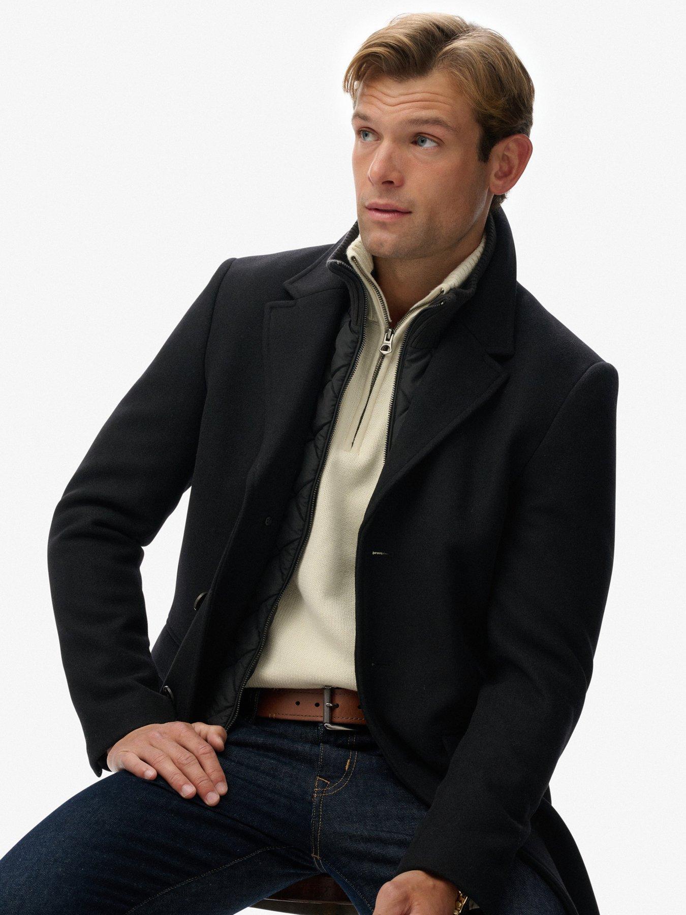  image of superdry-tailored-town-coat-black