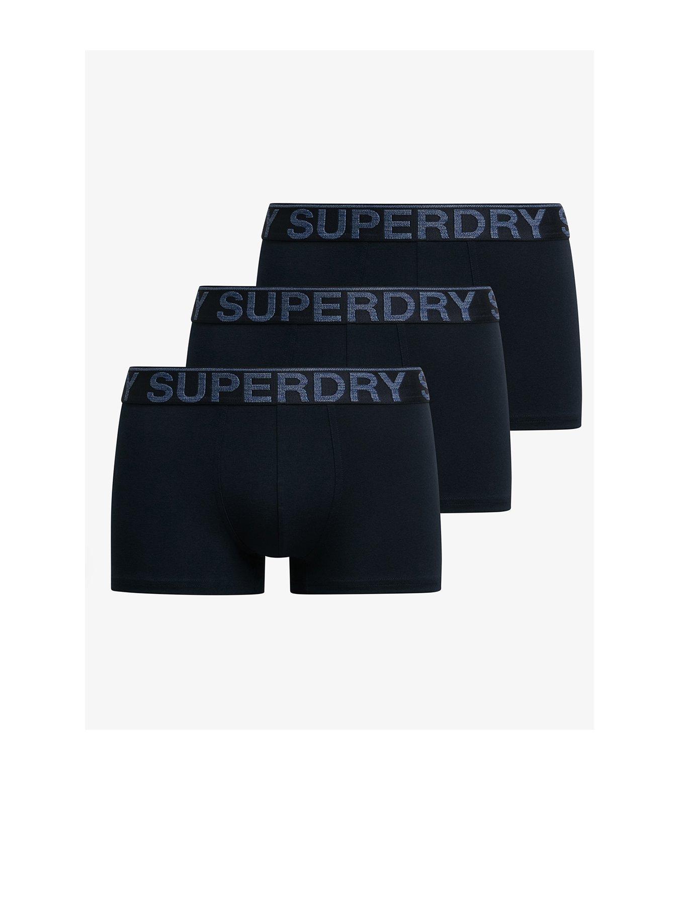 front image of superdry-3-pack-trunks-navy