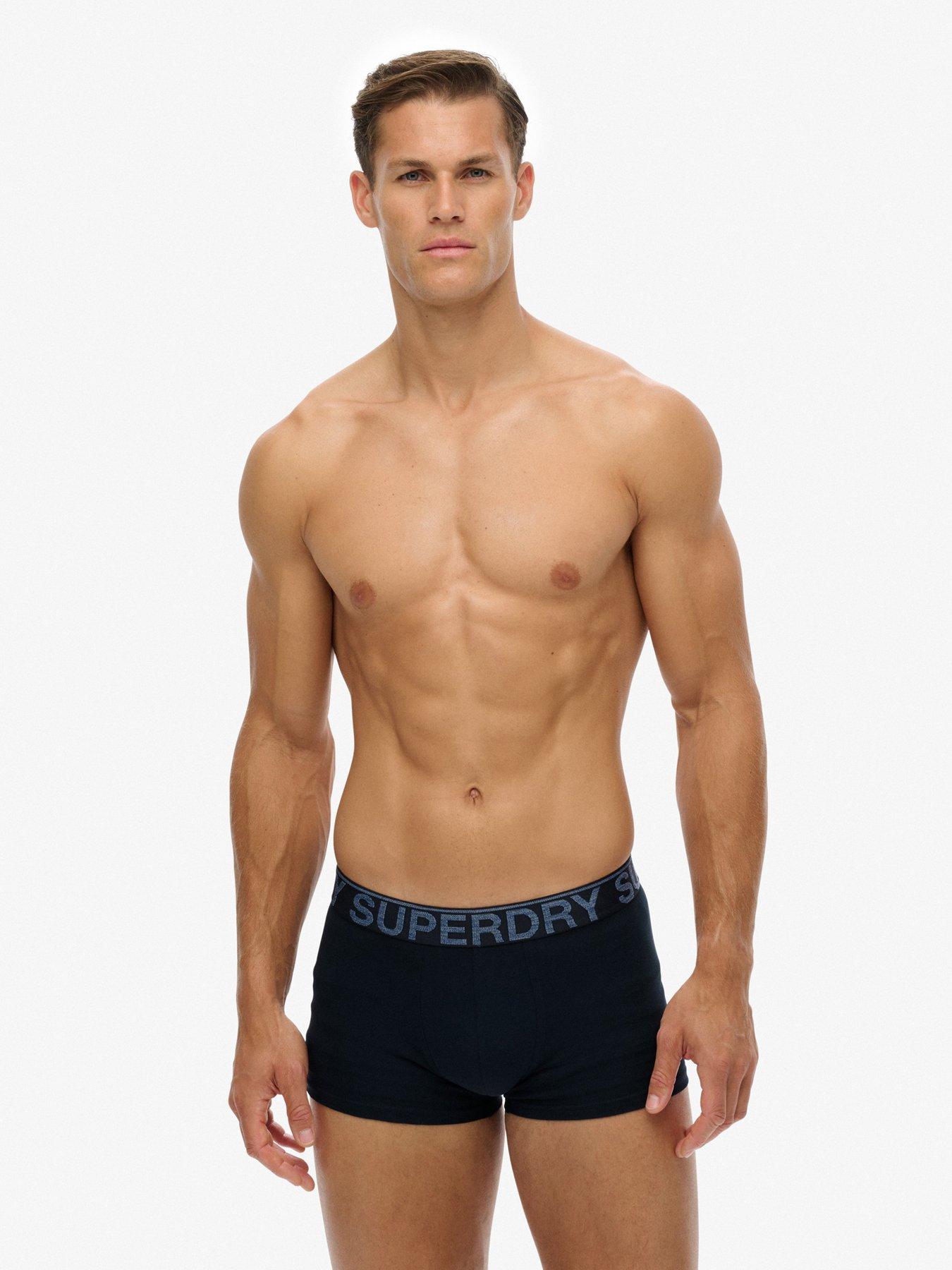 stillFront image of superdry-3-pack-trunks-navy