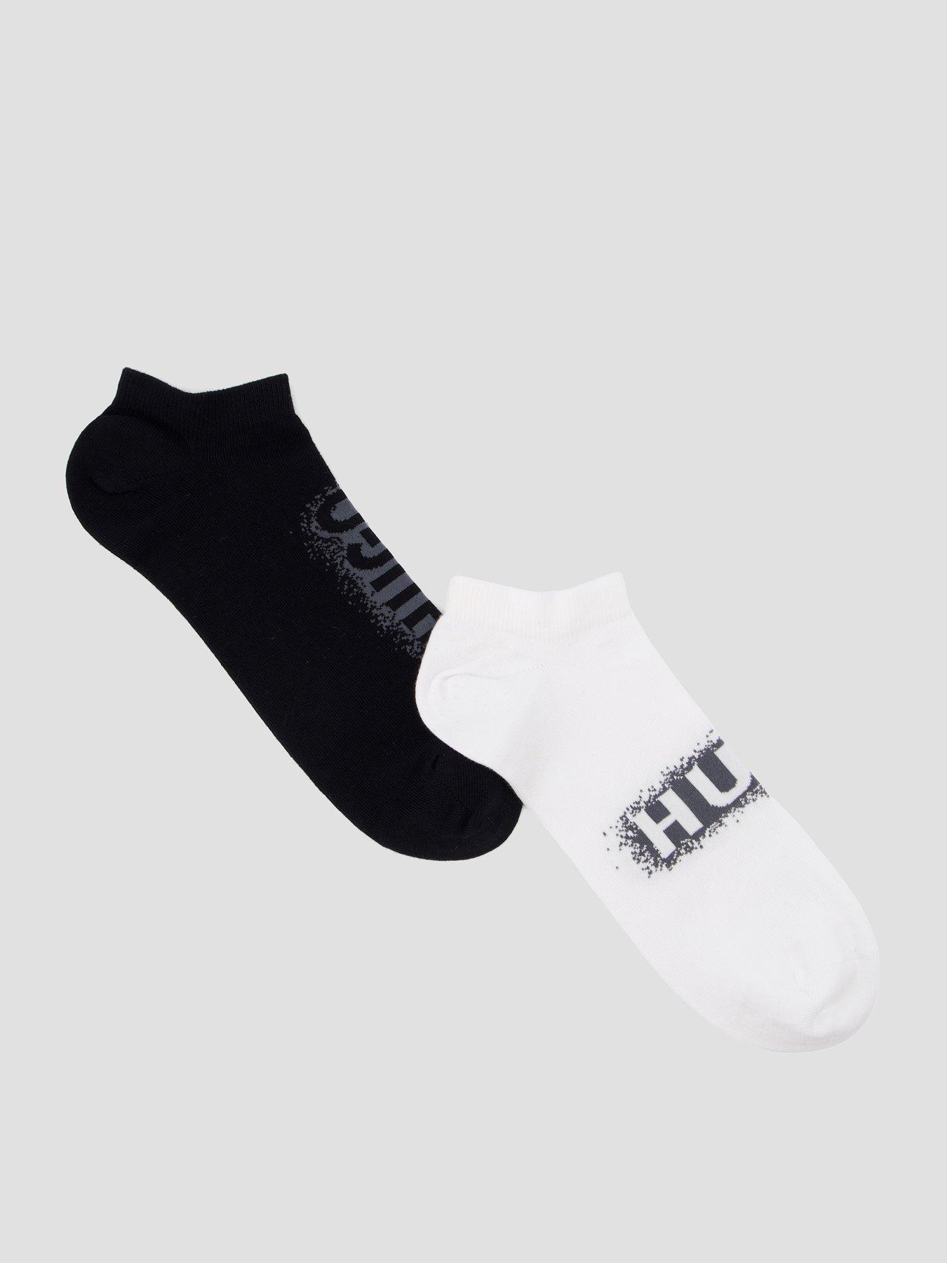  image of hugo-2-pack-spray-logo-short-crew-socks-assorted