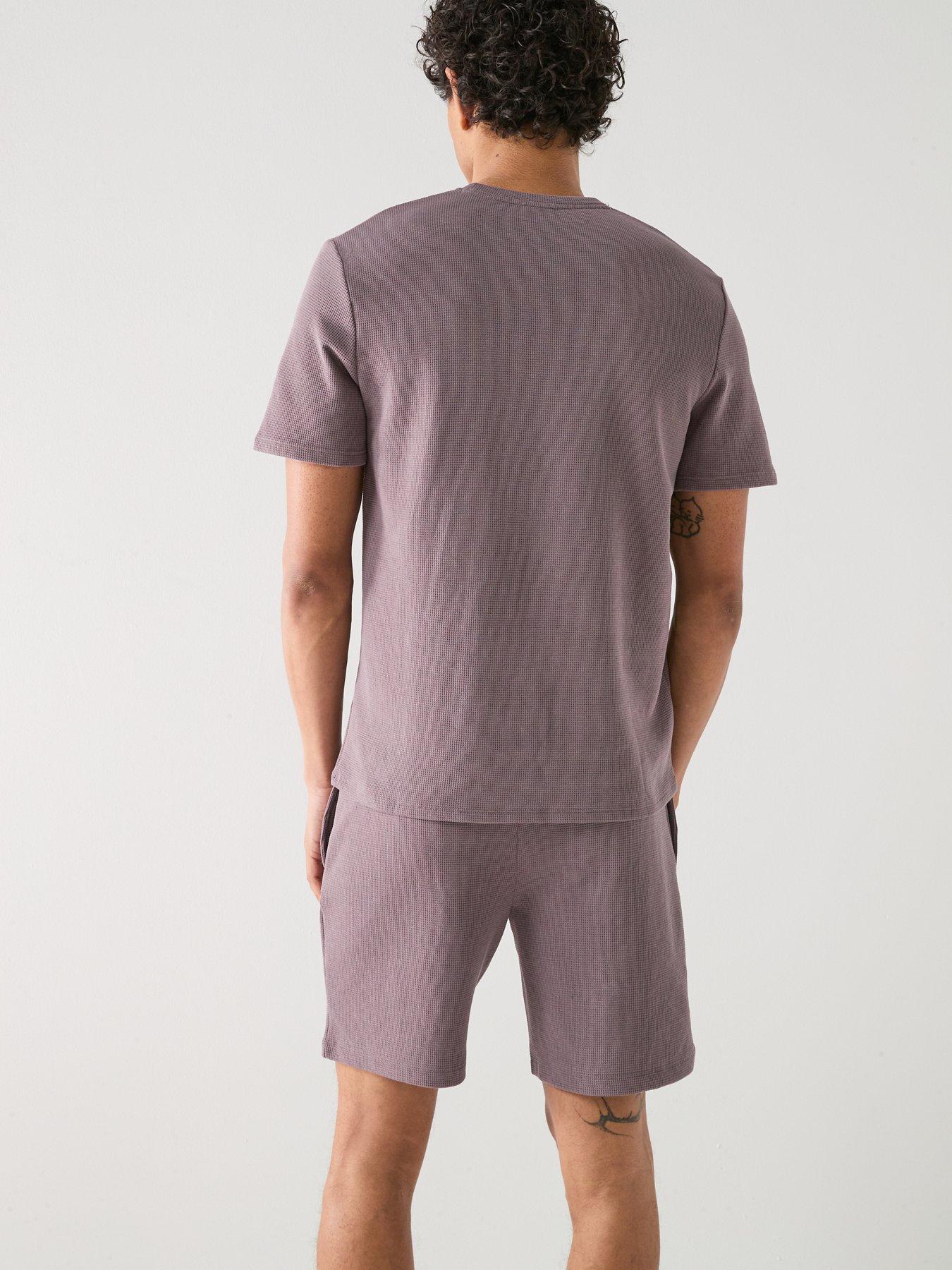 Image 2 of 6 of BOSS Regular Fit Waffle Loungewear T-Shirt - Dark Grey