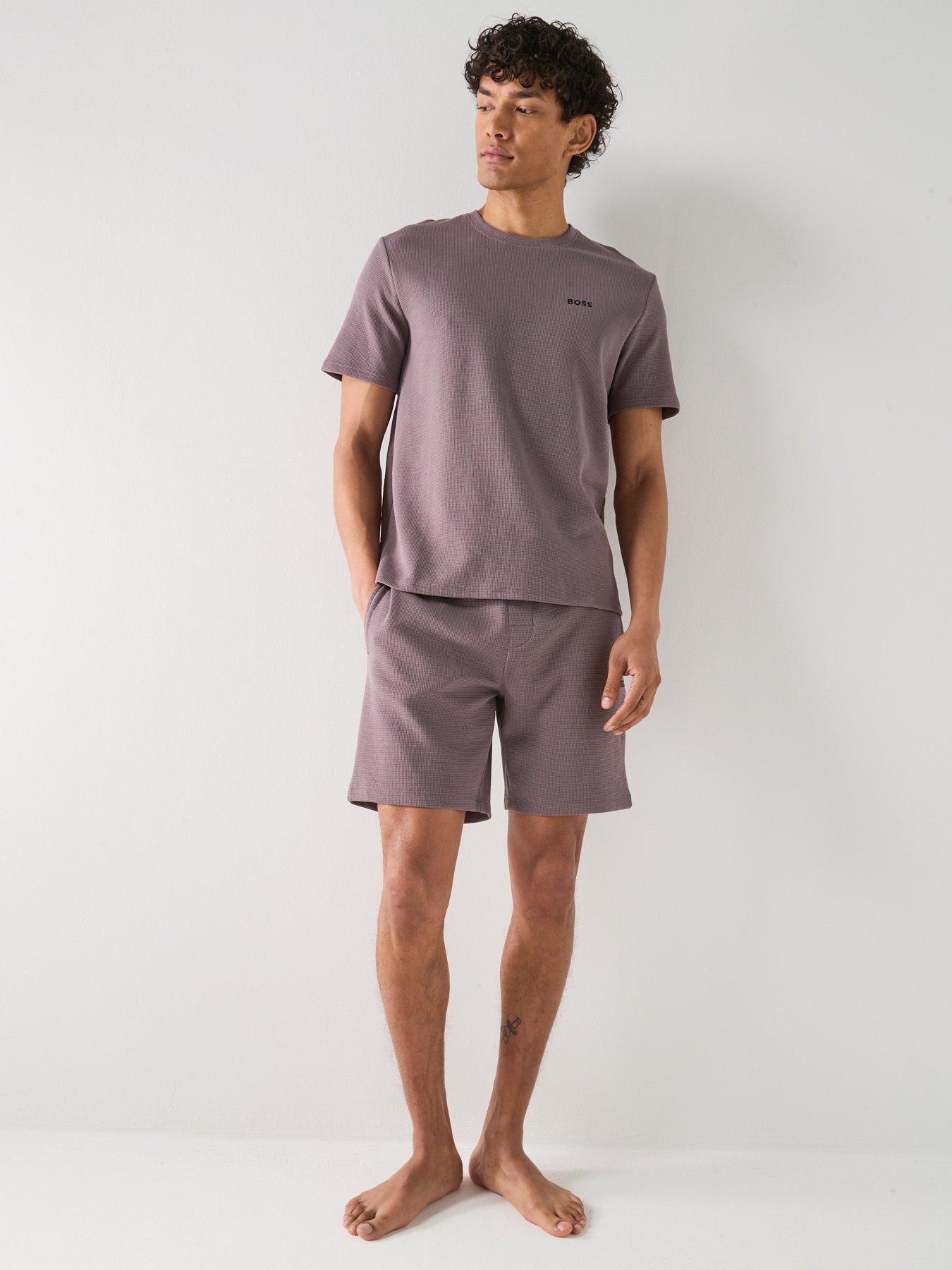 Image 3 of 6 of BOSS Regular Fit Waffle Loungewear T-Shirt - Dark Grey