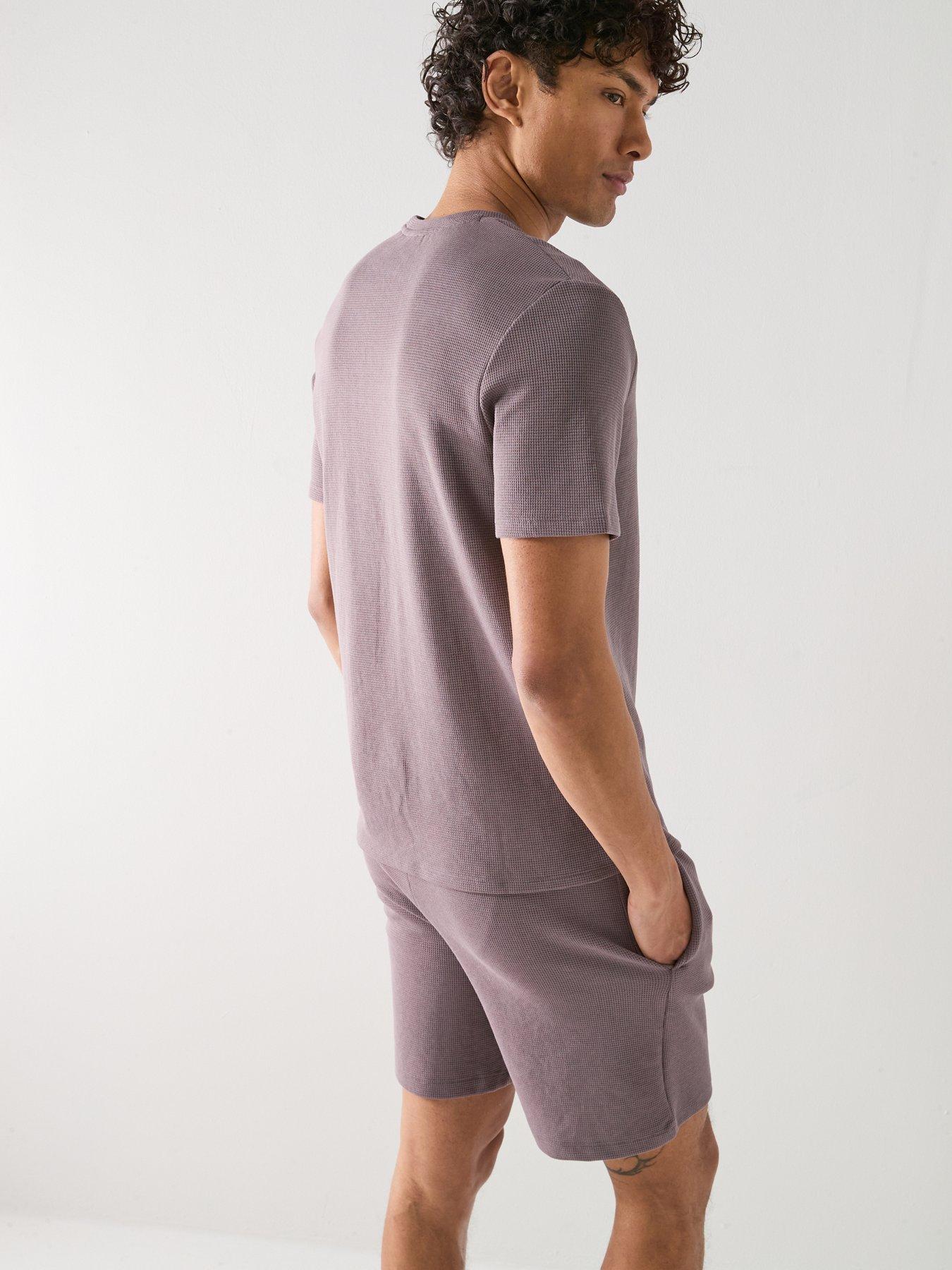 Image 5 of 6 of BOSS Regular Fit Waffle Loungewear T-Shirt - Dark Grey